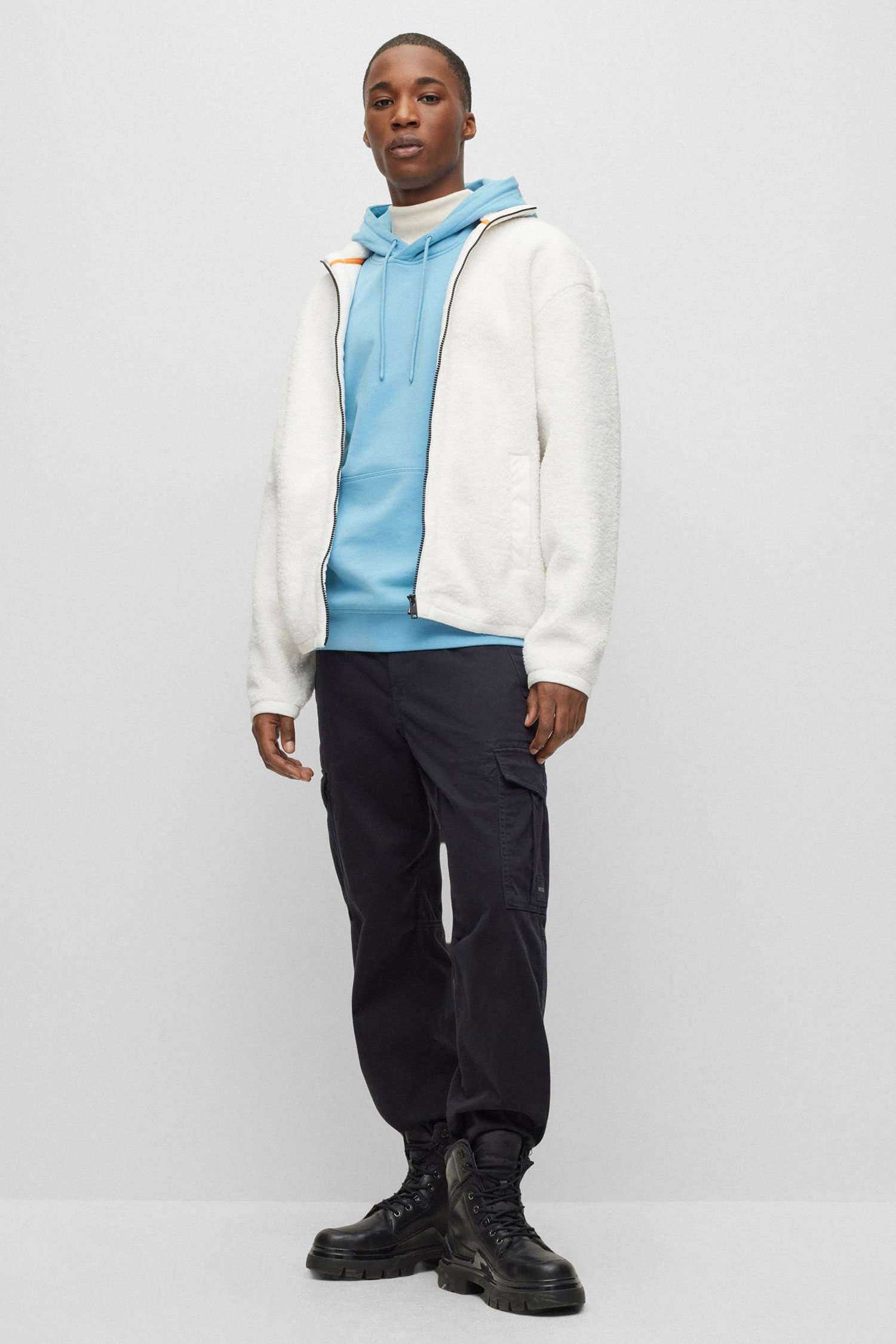 Мужской белый кардиган BOSS 50498855;106