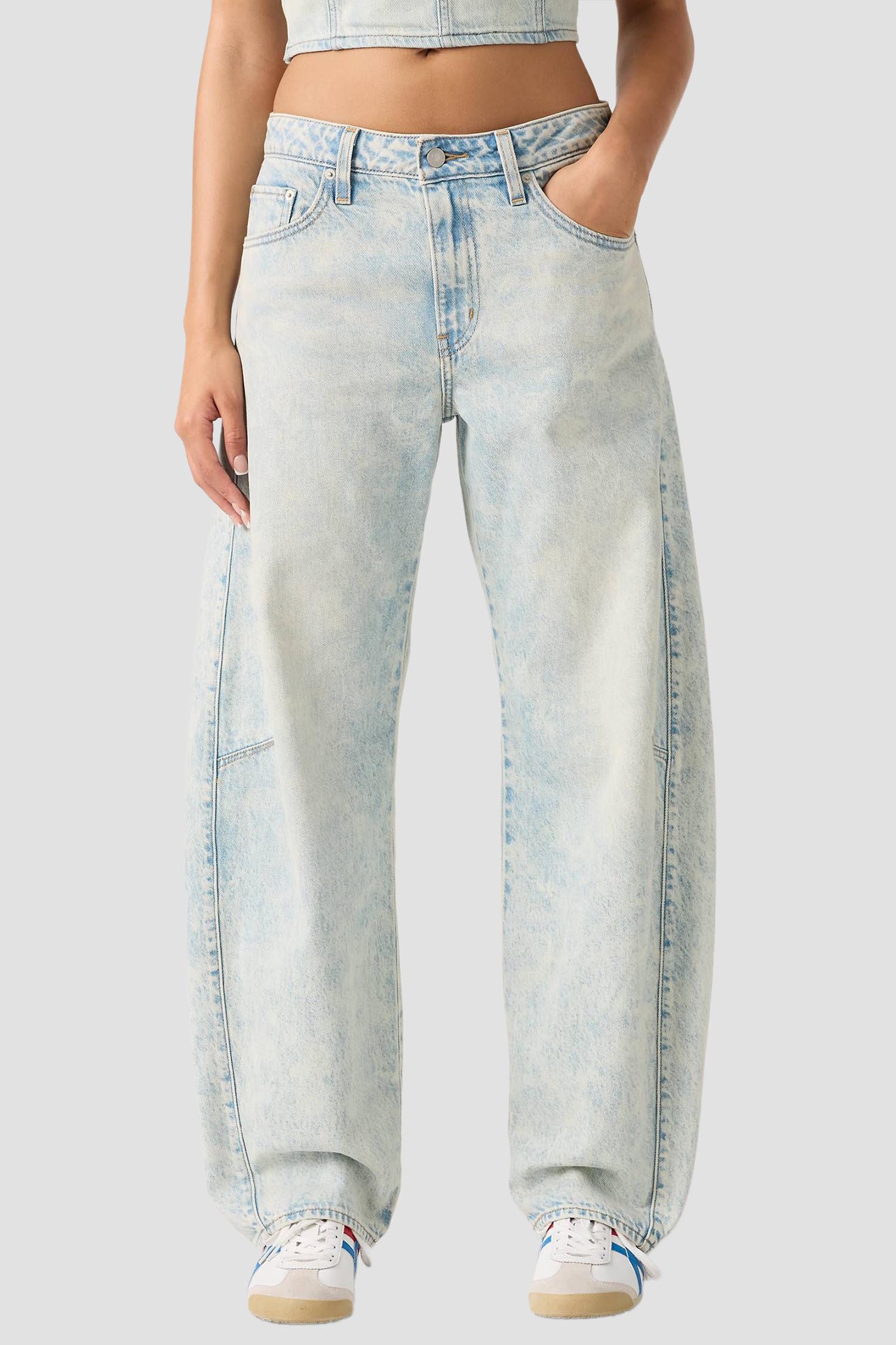 Женские голубые джинсы Baggy Dad Barrel Levi’s® 0039A;0017