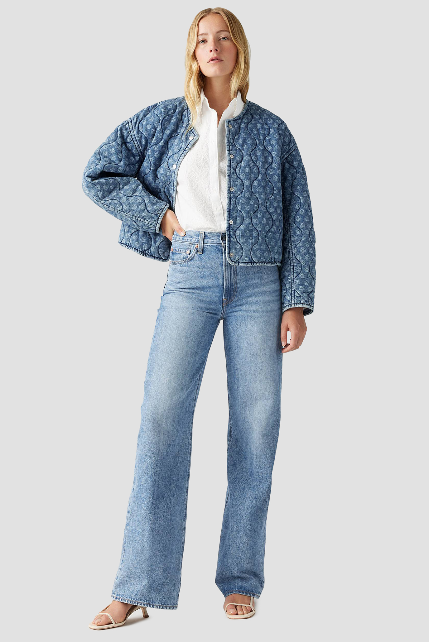 Женские голубые джинсы Ribcage Levi’s® A6081;0020