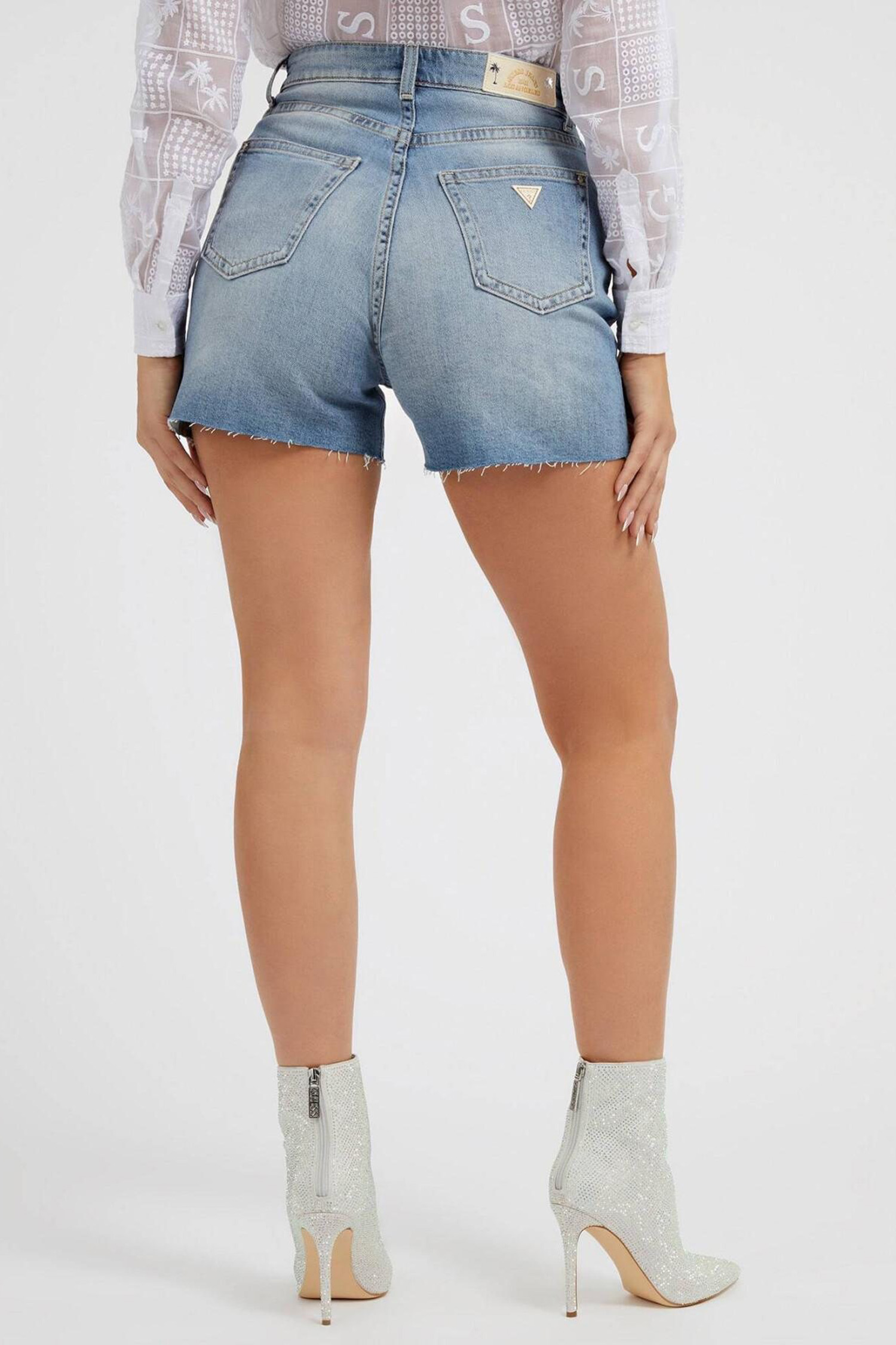 Женские голубые джинсовые шорты Guess W3GD50.D4MSF;PLAB