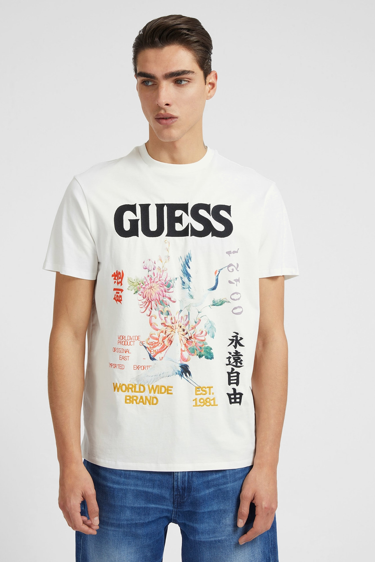 Мужская белая футболка Guess M3GI76.KBDL0;G018