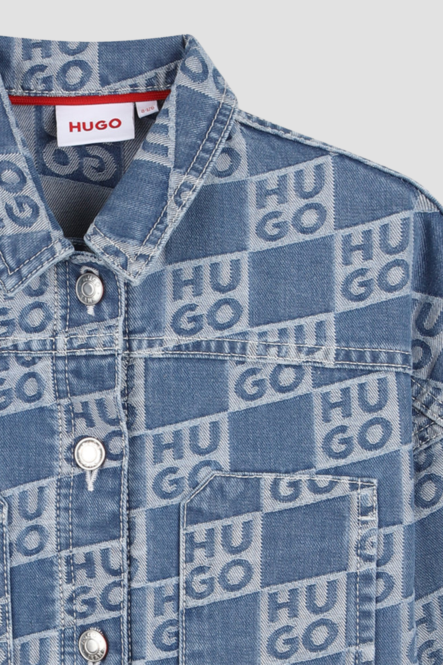 Дитяча картата джинсова куртка HUGO kids G01053;Z25