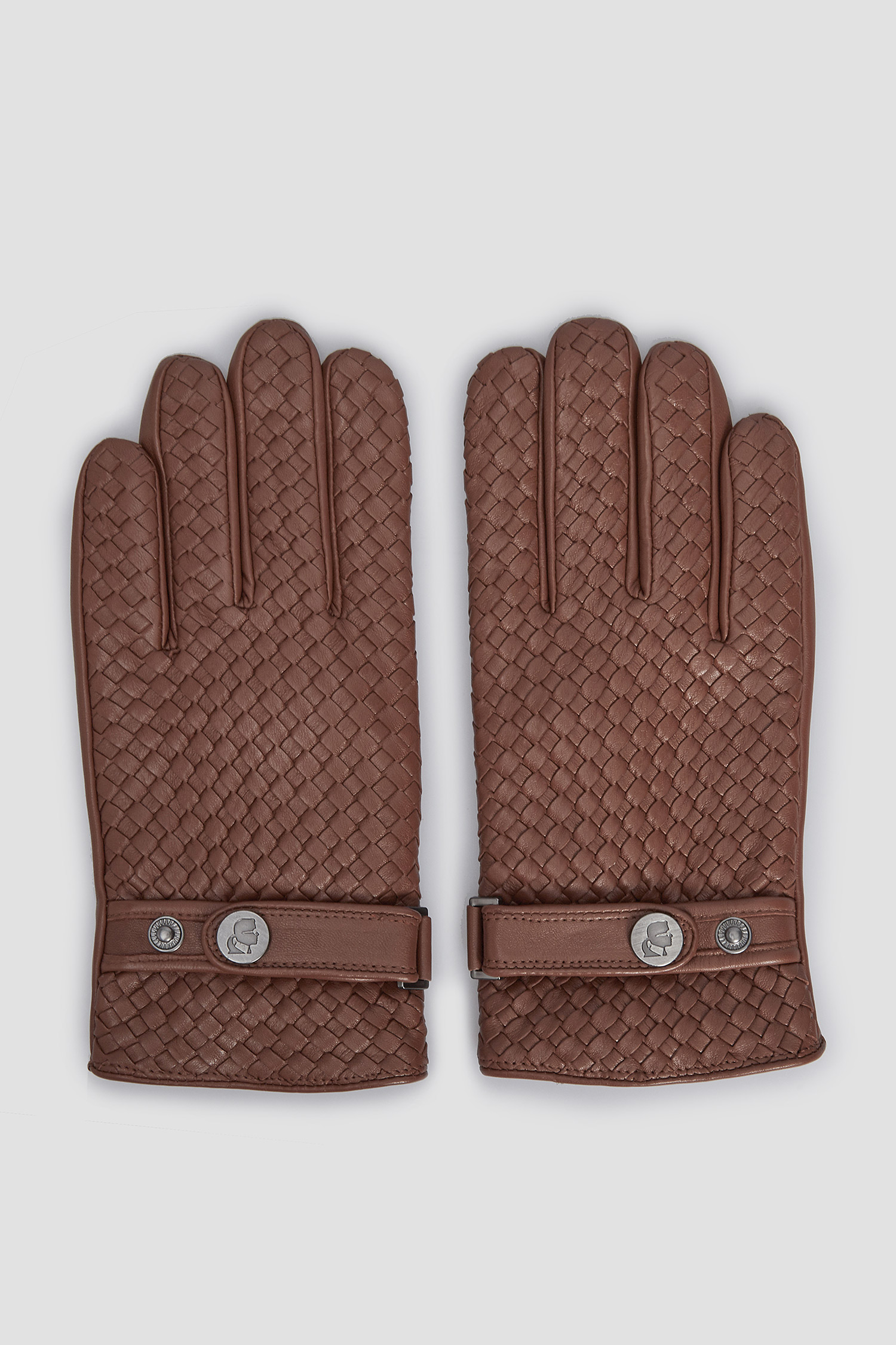 Чоловічі коричневі шкіряні рукавички Karl Lagerfeld 502440.815400;450