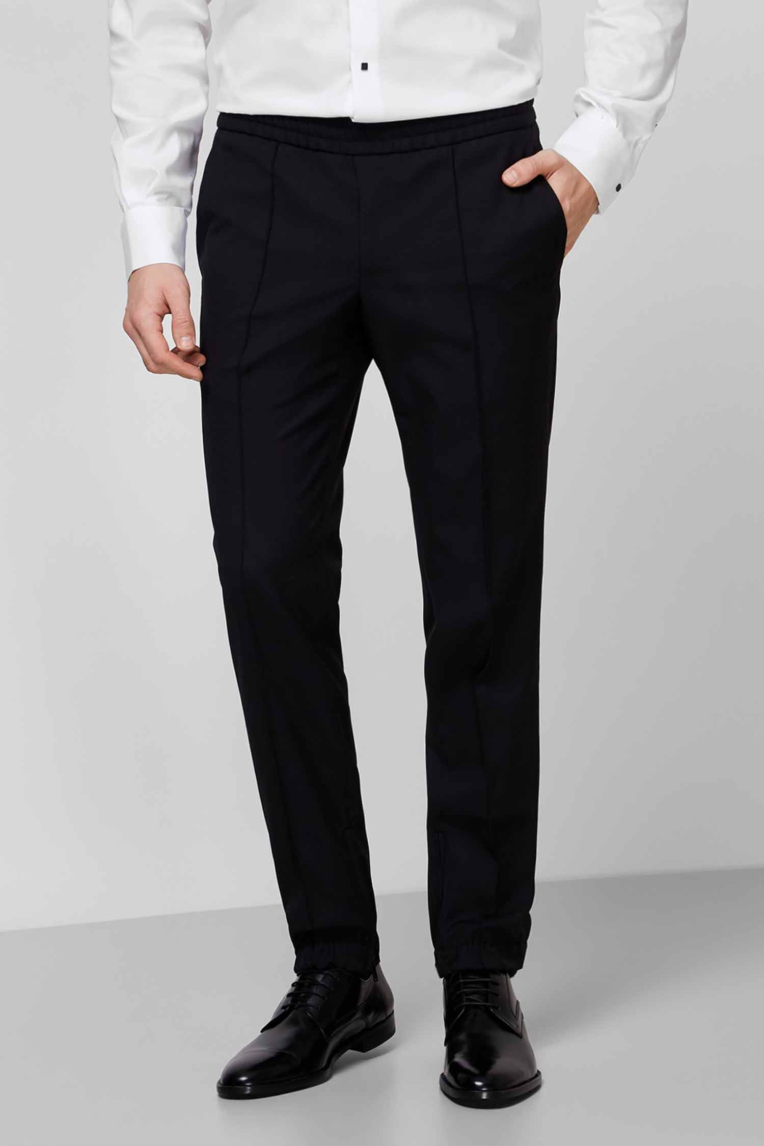 Мужские черные шерстяные брюки Karl Lagerfeld 502083.255037;990