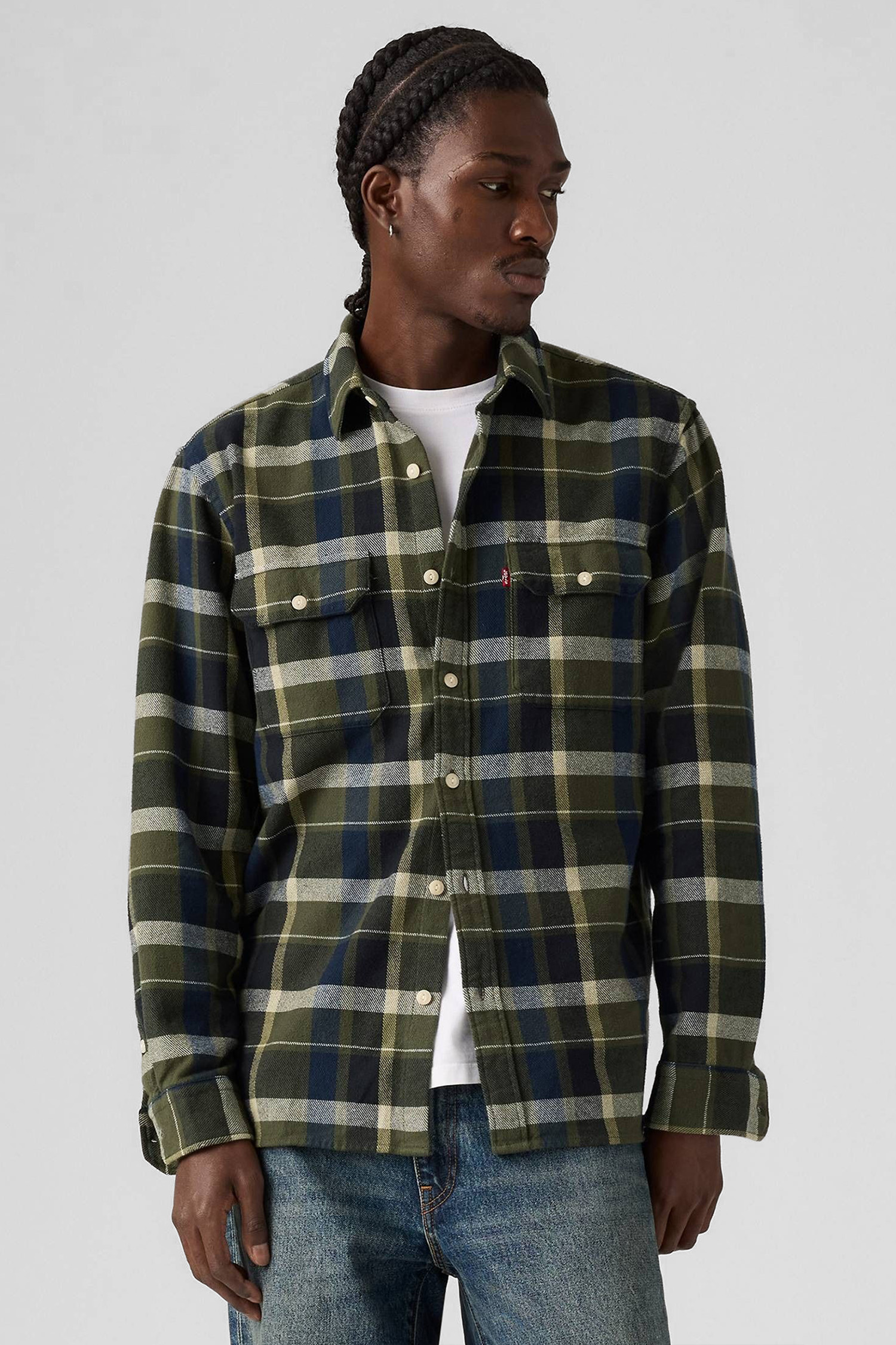Мужская оливковая рубашка в клетку Levi’s® 19573;0288