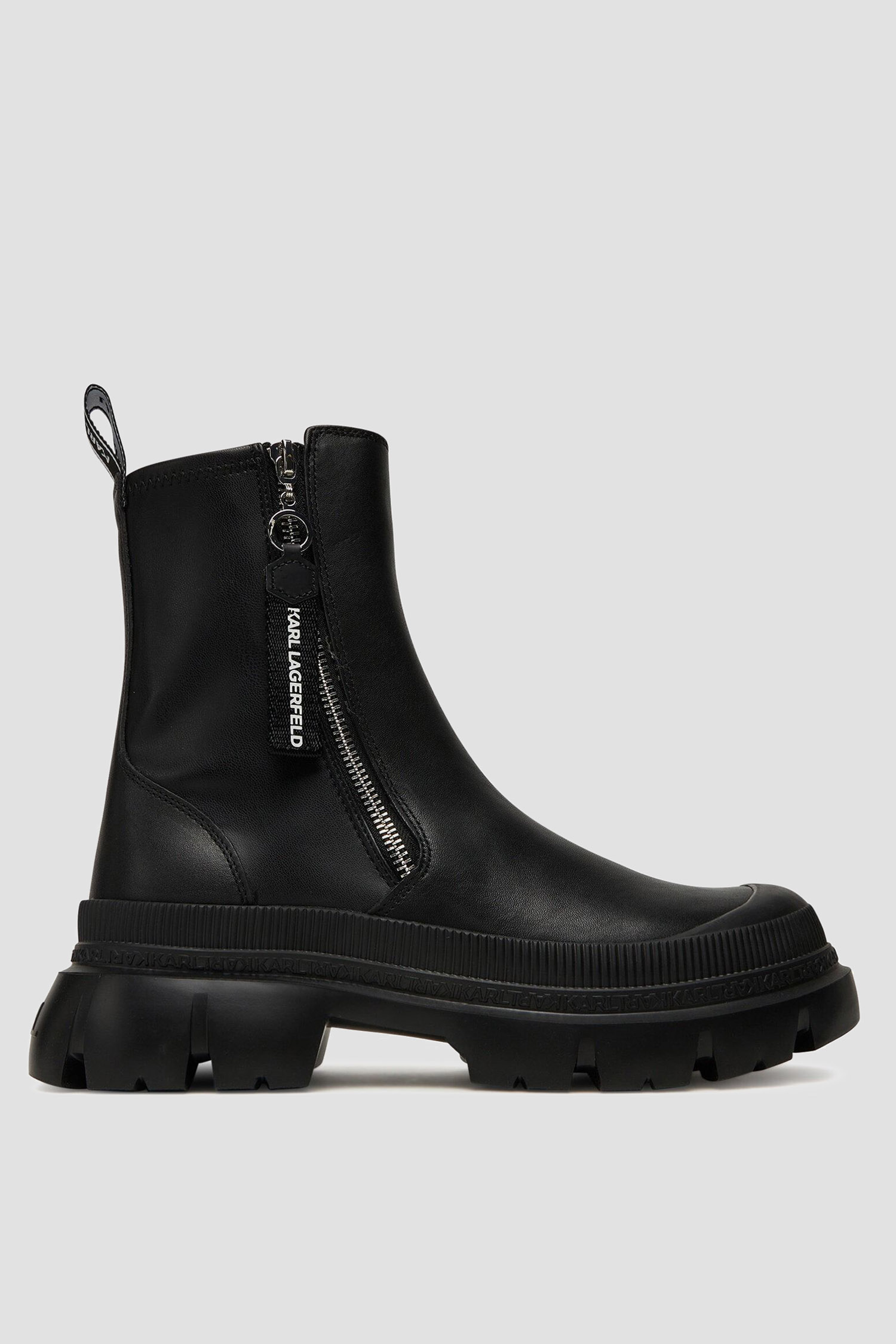 Женские черные кожаные полусапоги Karl Lagerfeld KL43565;000