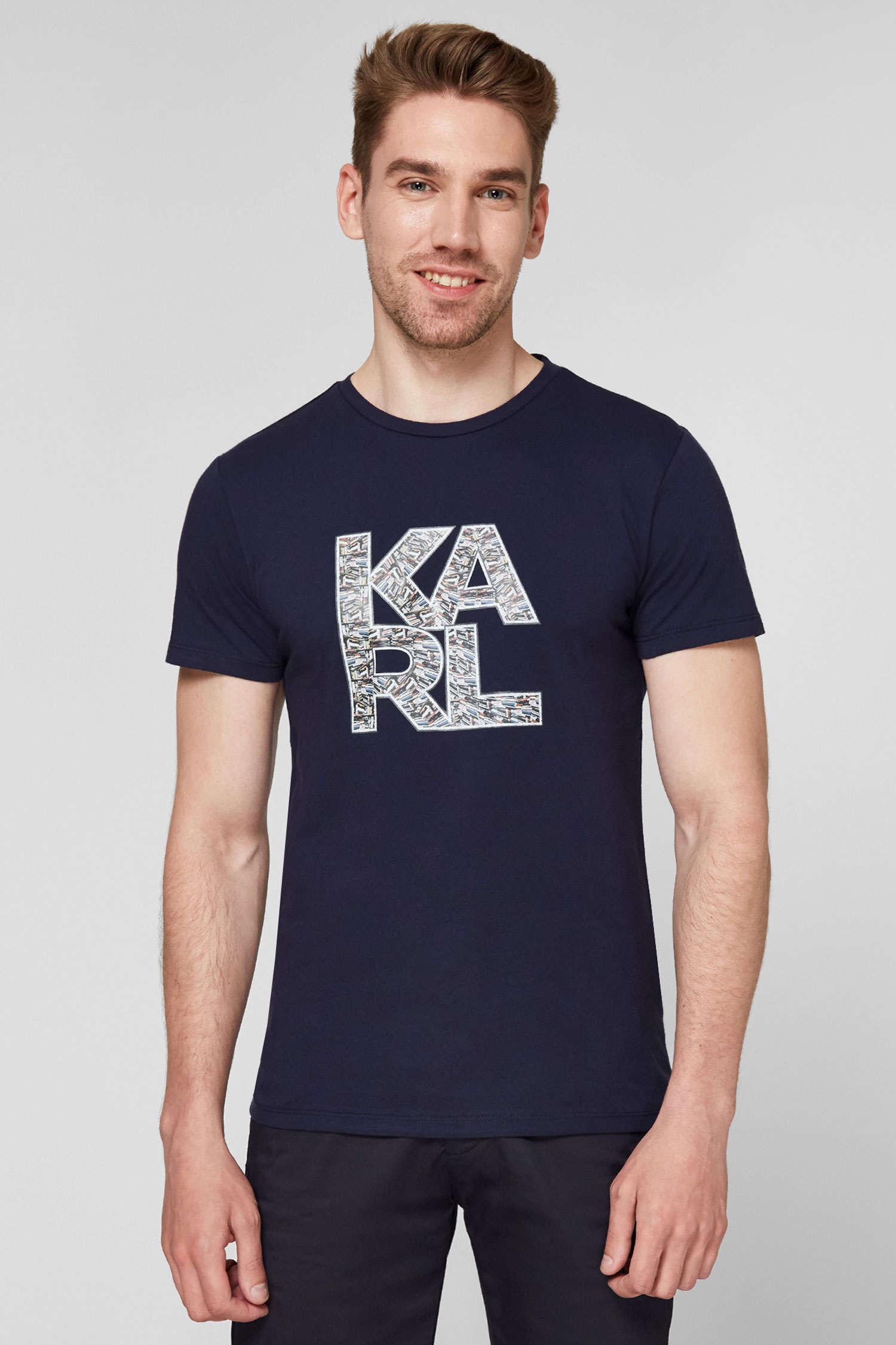Чоловіча темно-синя футболка Karl Lagerfeld KL21MTS01;NAVY