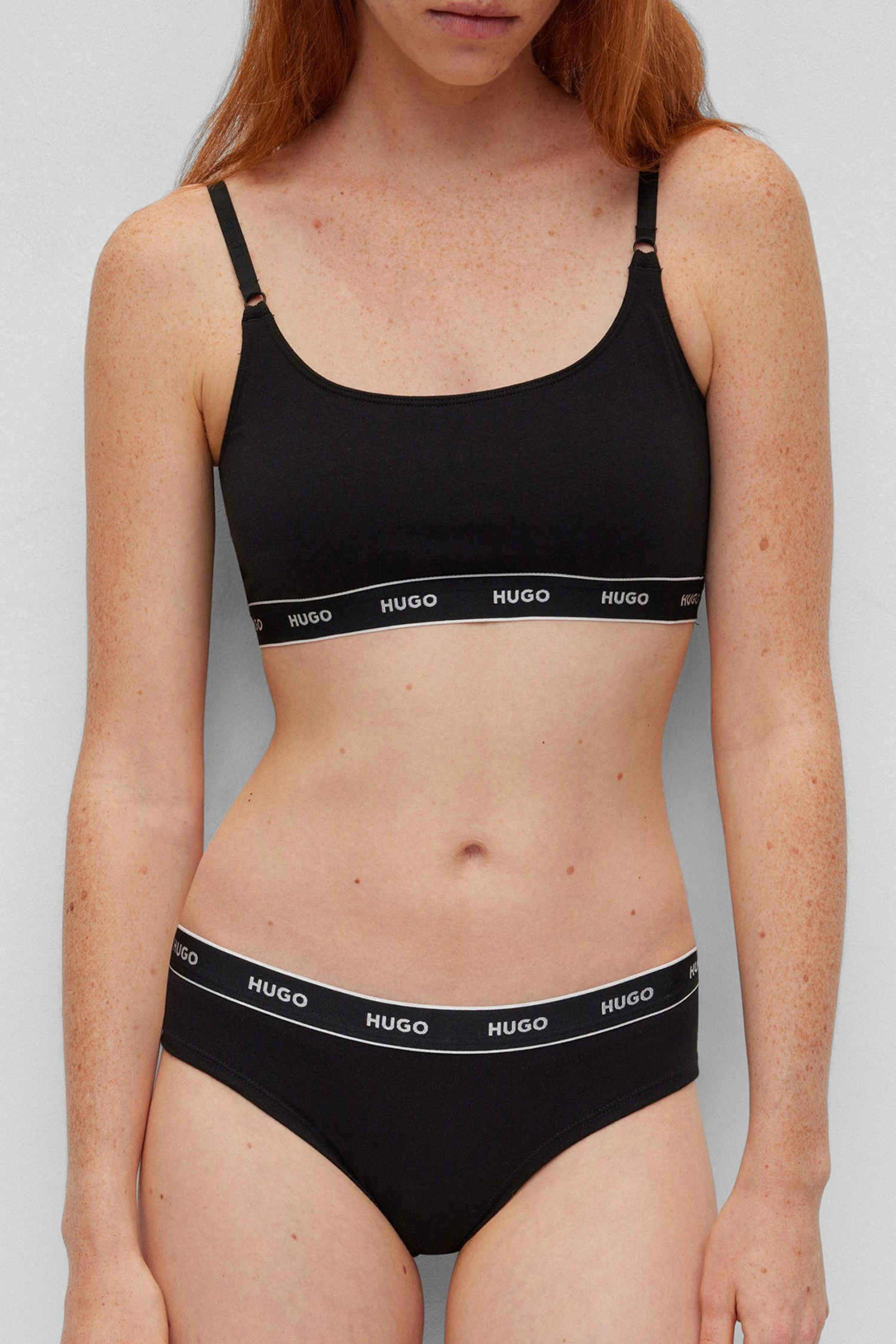 Женские черные трусики (3 шт) HUGO 50469657;001