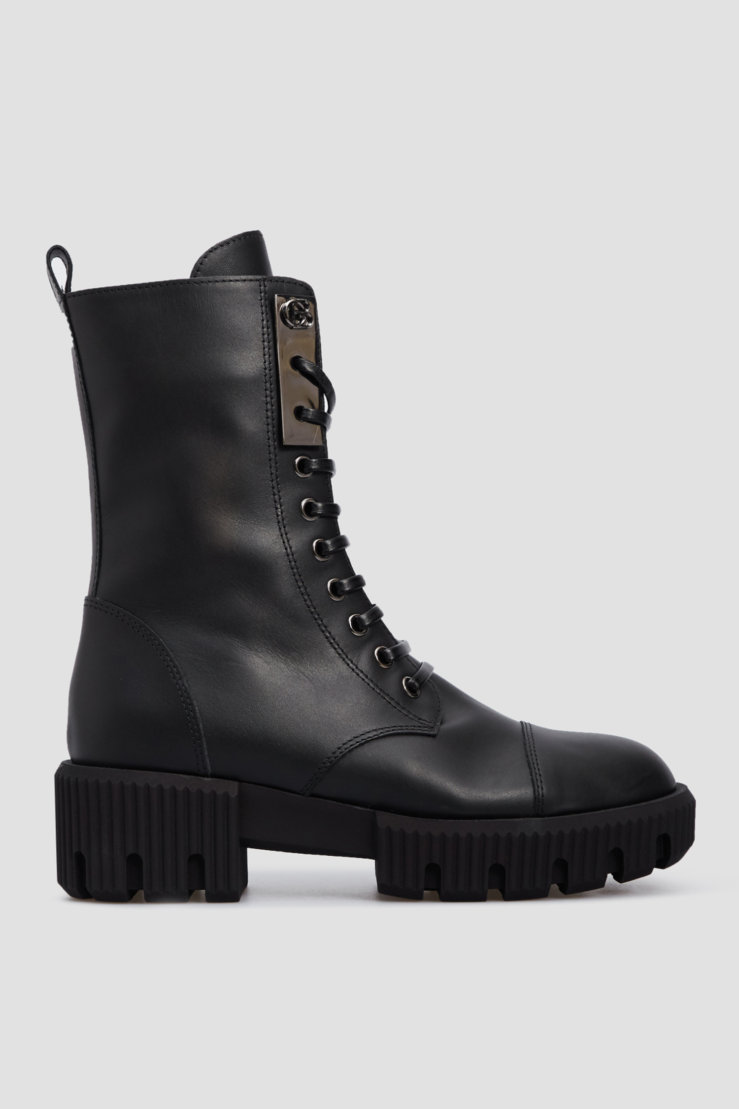 Женские черные кожаные ботинки Baldinini 113330;00
