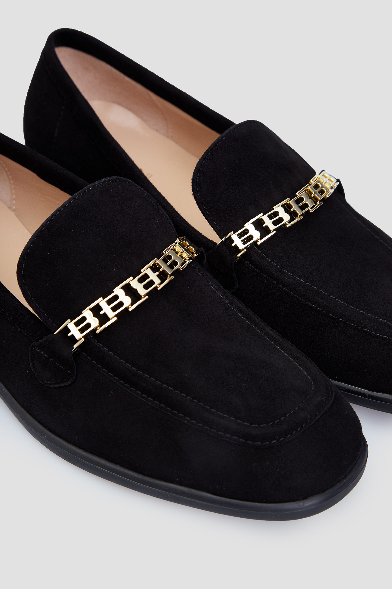 Жіночі чорні замшеві лофери BALDININI D5B047P1CAMO;0000