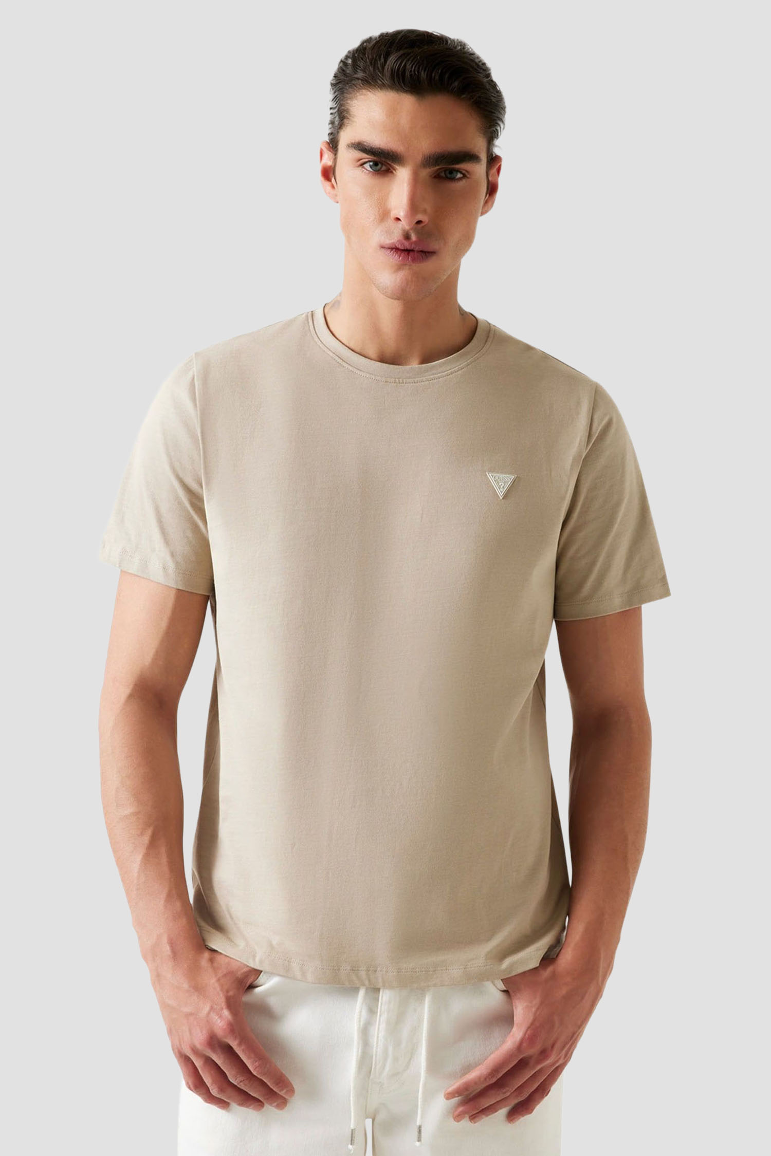 Мужская бежевая футболка Guess M4YI0A.KCCM1;G1CA