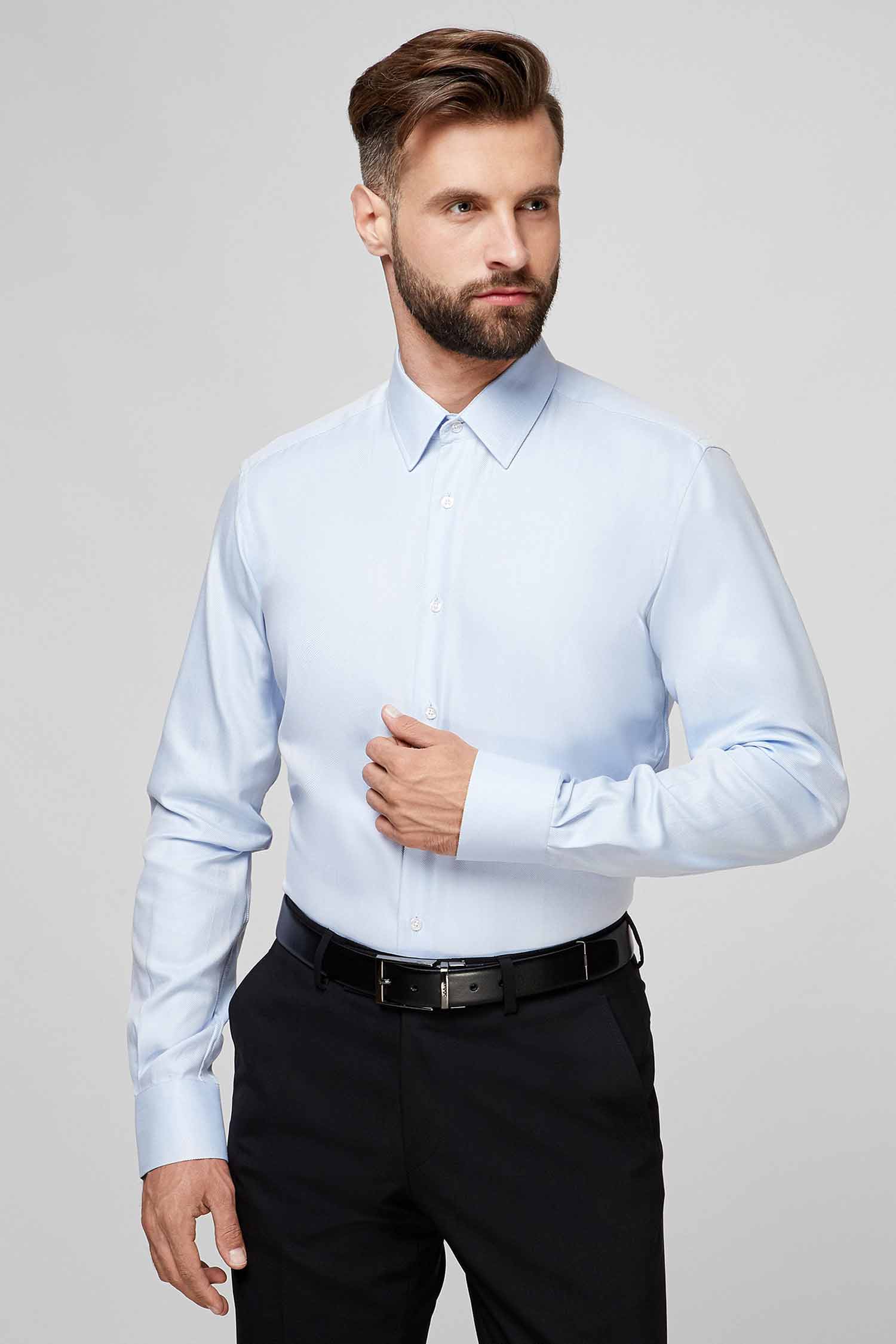 Мужская голубая рубашка Karl Lagerfeld 502654.605000;620