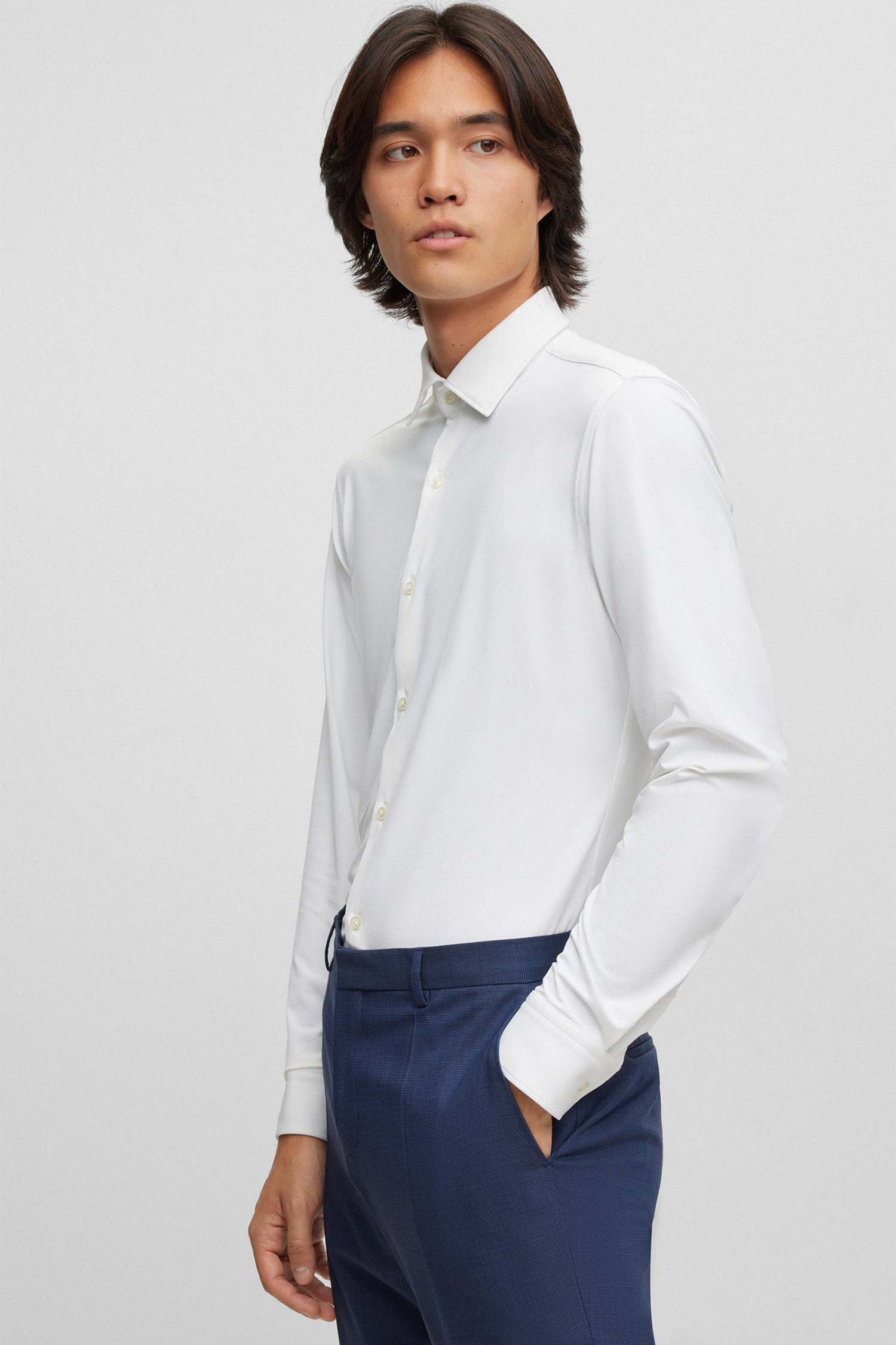 Мужская белая рубашка HUGO 50481195;199