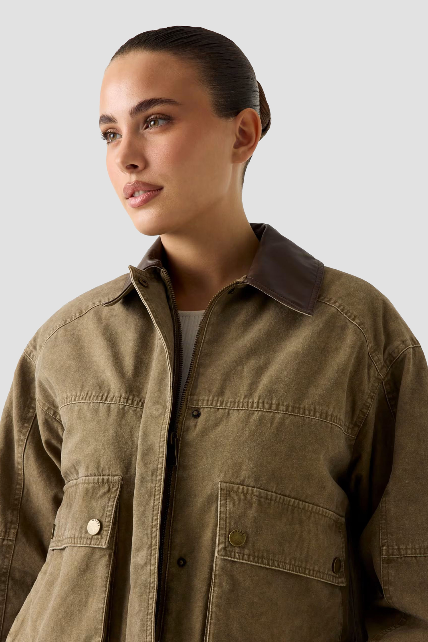 Жіноча коричнева куртка Guess W6RL51.WL372;F8BC