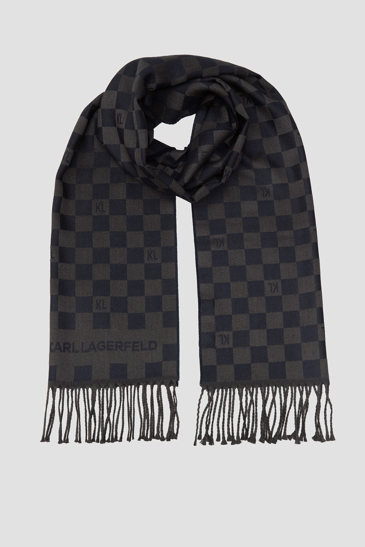 Чоловічий вовняний картатий шарф Karl Lagerfeld 554131.805001;690