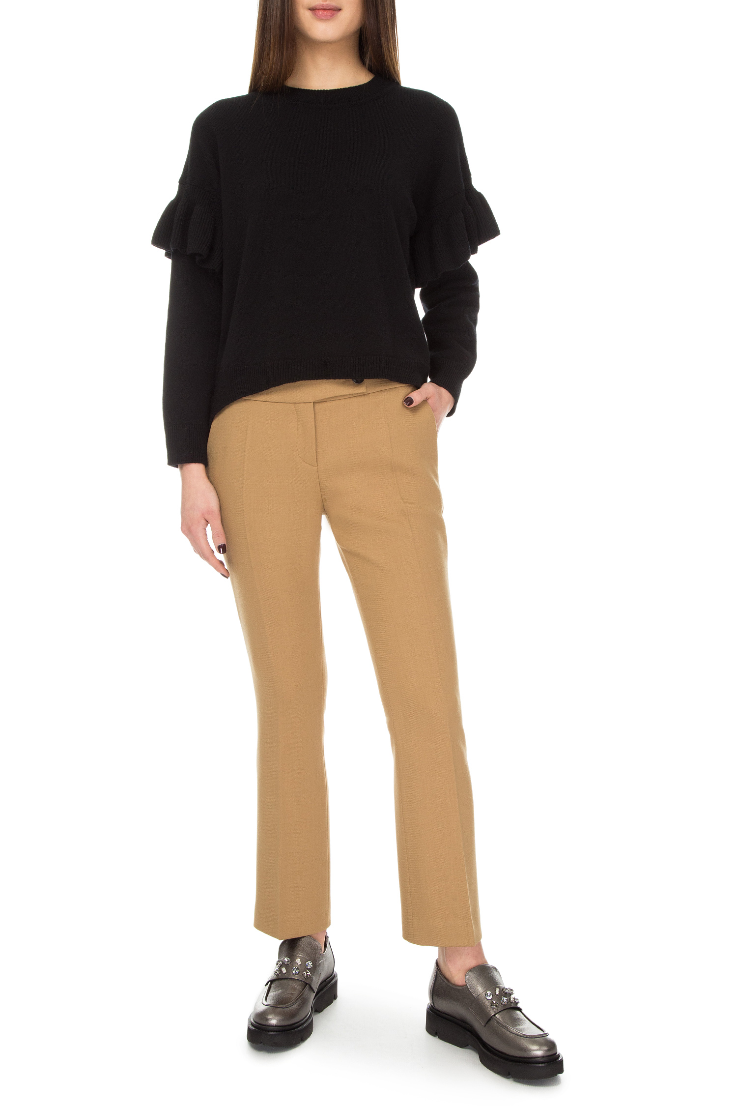 Жіночий чорний светр з рюшами BOSS 50380558;001
