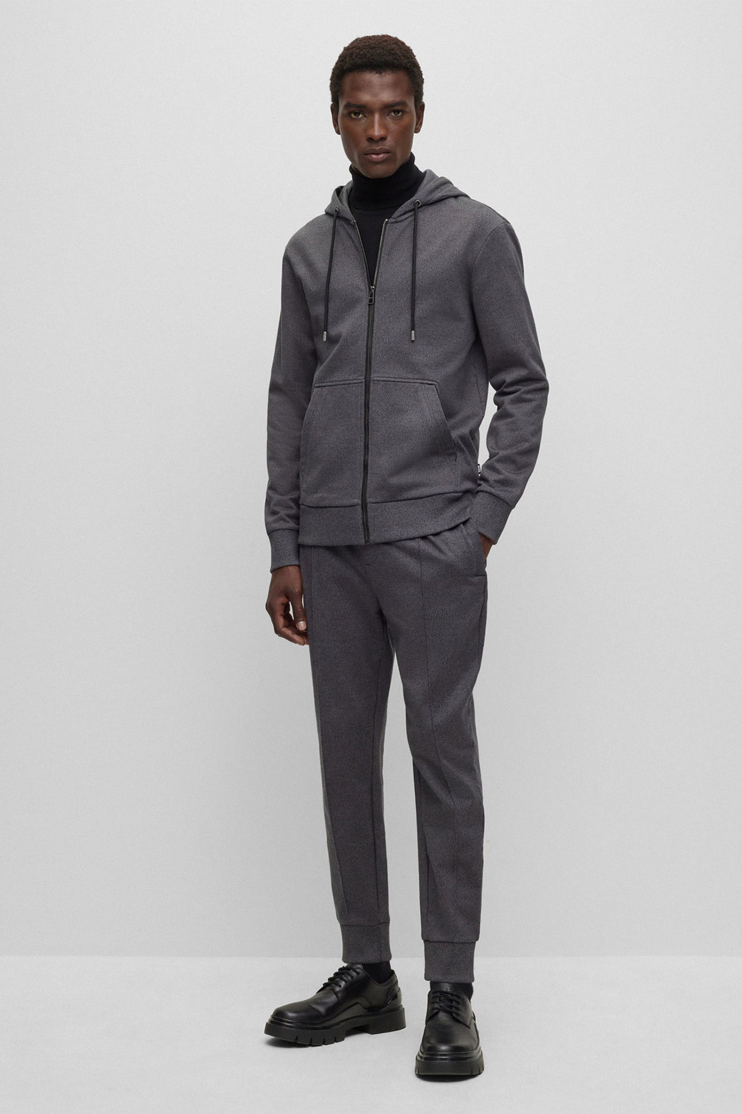 Чоловіча темно-сіра кофта на блискавці BOSS 50499428;001