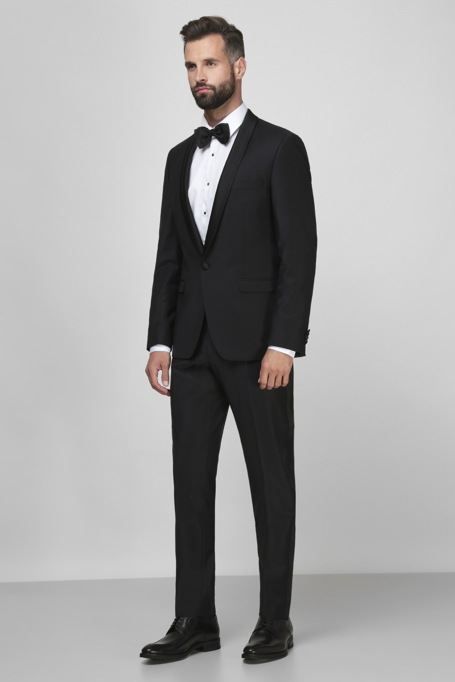 Мужской черный шерстяной костюм (пиджак, брюки) Karl Lagerfeld 500096.155225К;990