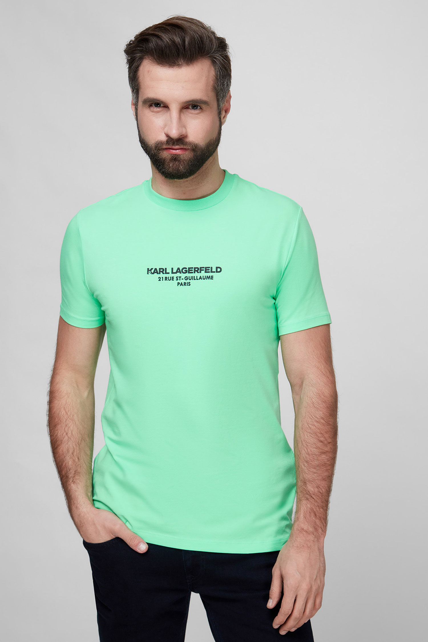Мужская зеленая футболка Karl Lagerfeld 521221.755424;520