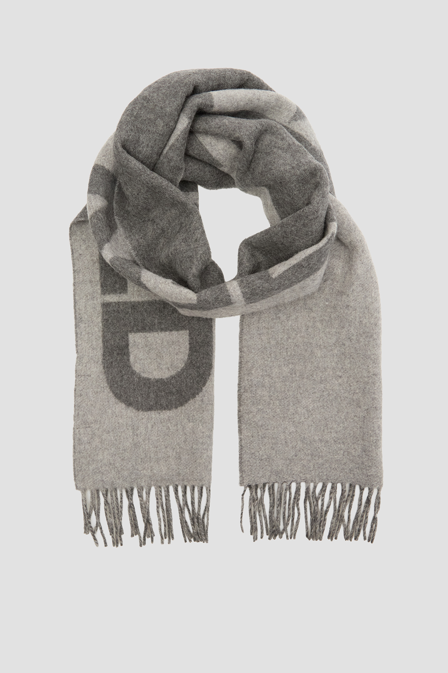 Мужской серый шерстяной шарф Karl Lagerfeld 554137.805001;941