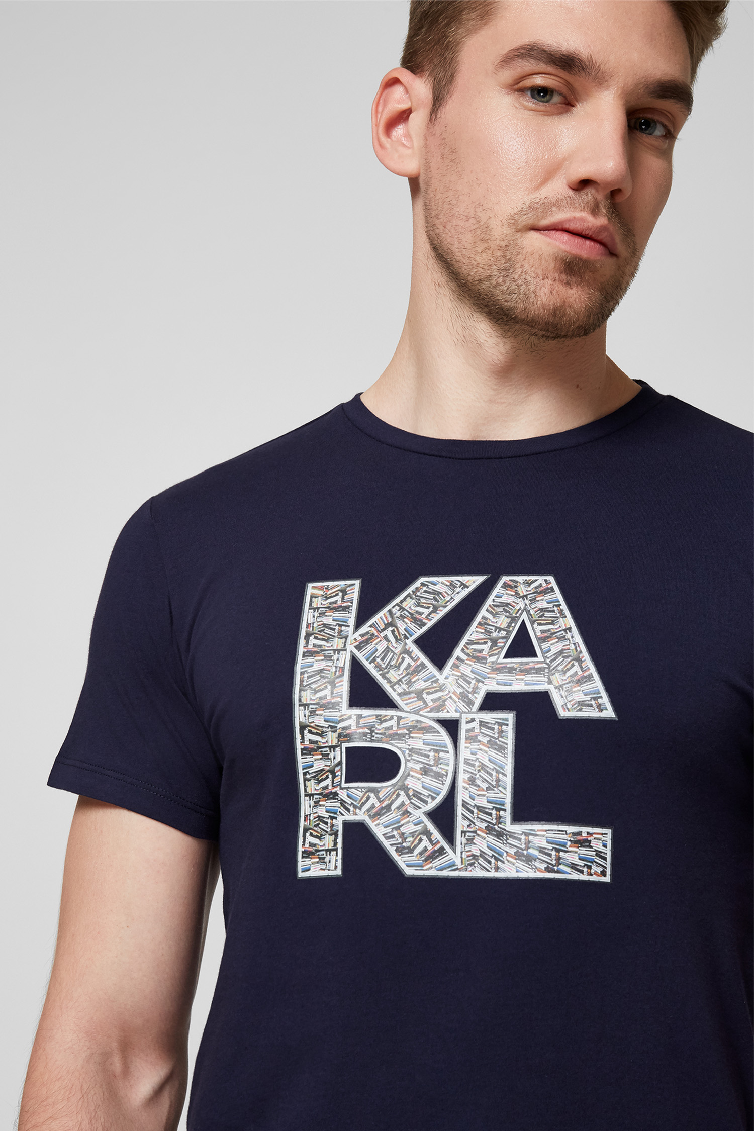 Мужская темно-синяя футболка Karl Lagerfeld KL21MTS01;NAVY