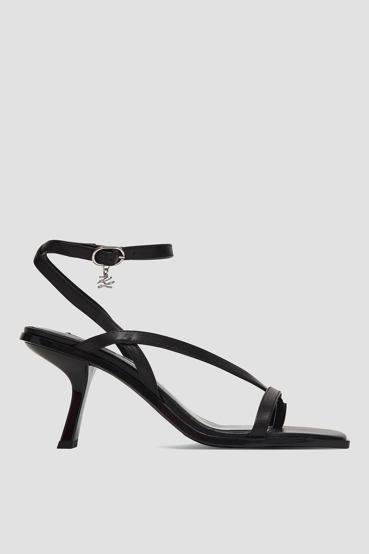 Жіночі чорні шкіряні босоніжки Karl Lagerfeld KL33606;000