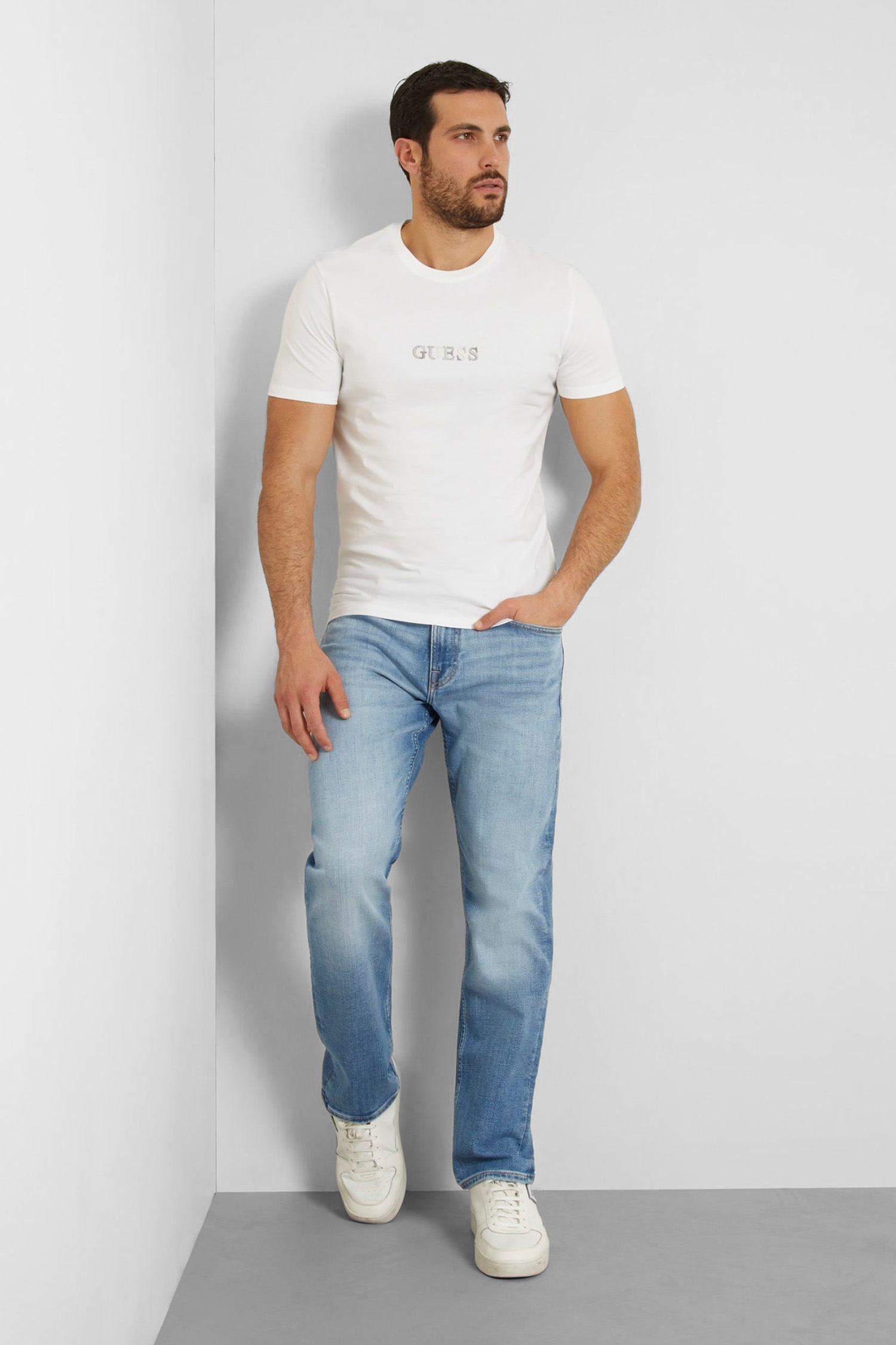 Мужская белая футболка Guess M4GI92.I3Z14;G011