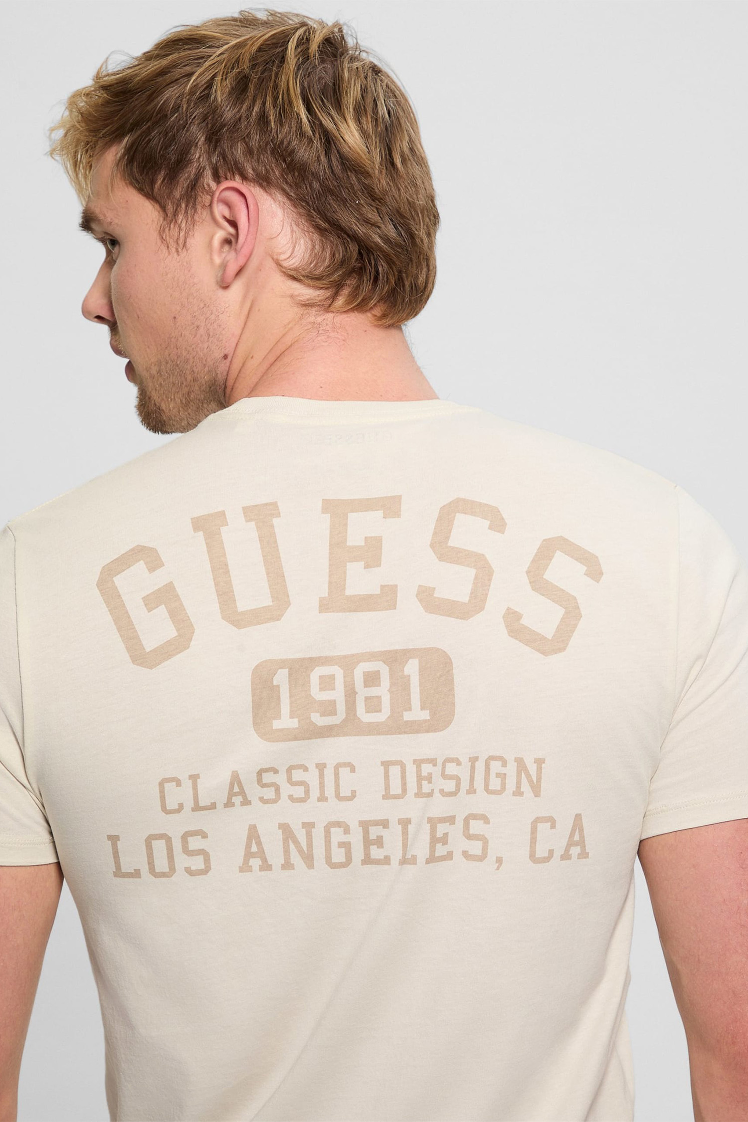 Мужская бежевая футболка Guess M5RI86.K9RM1;FJ0R