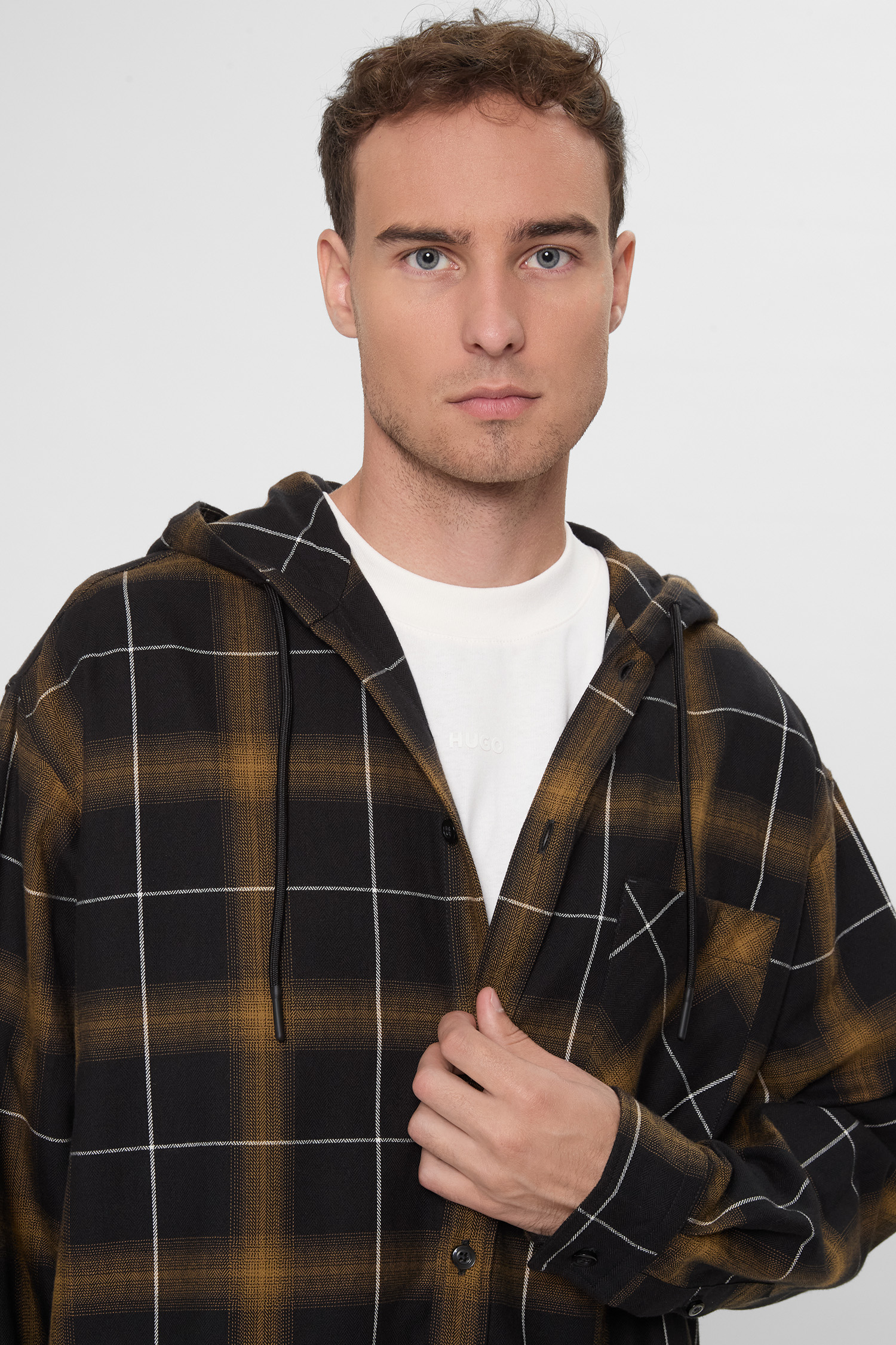 Чоловіча картата сорочка з капюшоном HUGO BLUE 50545262;352