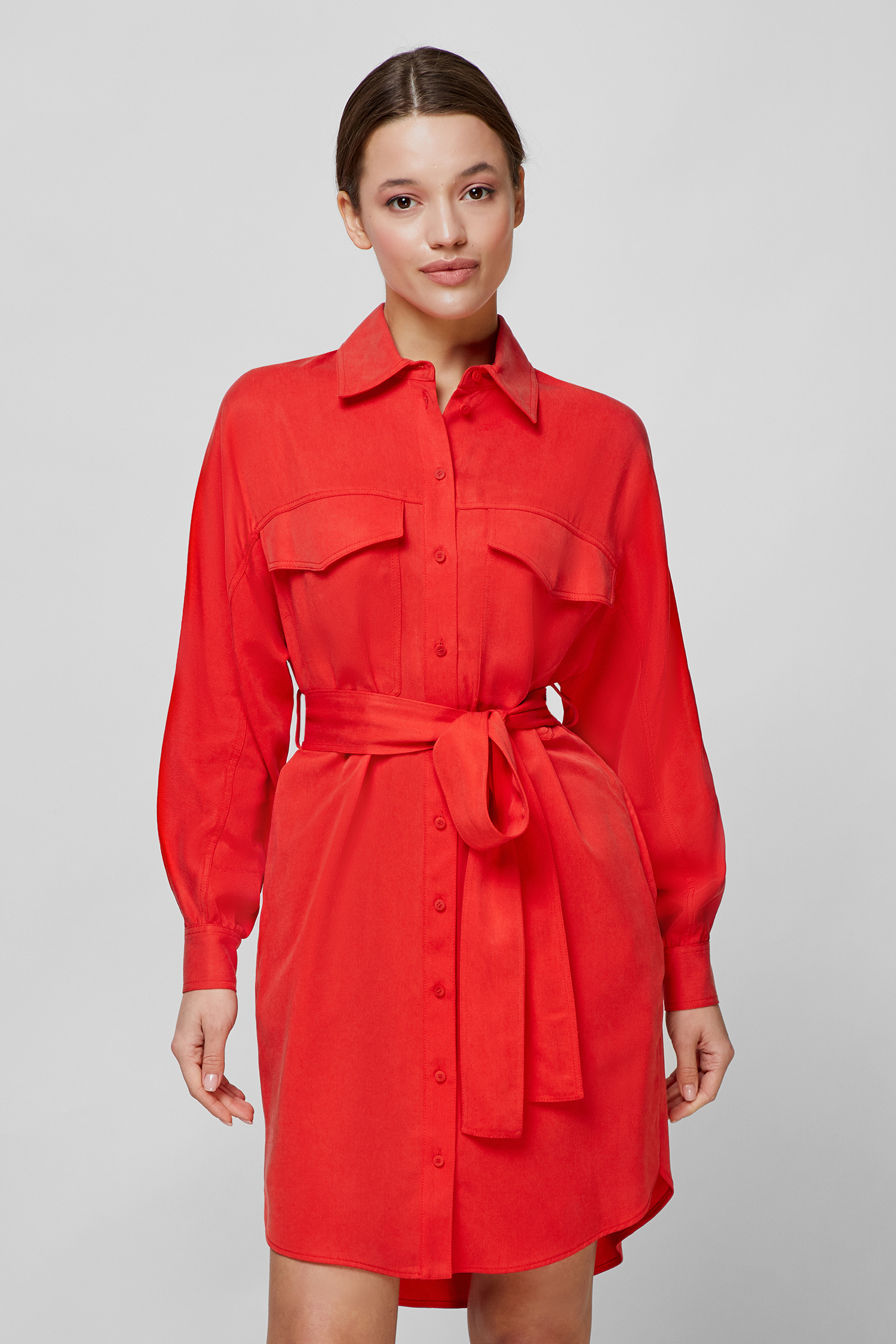 Женское красное платье-рубашка HUGO 50467293;627