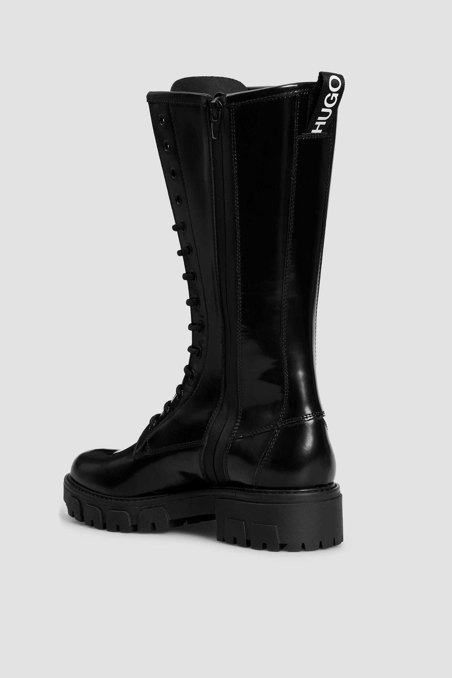Женские черные кожаные сапоги HUGO 50461969;001