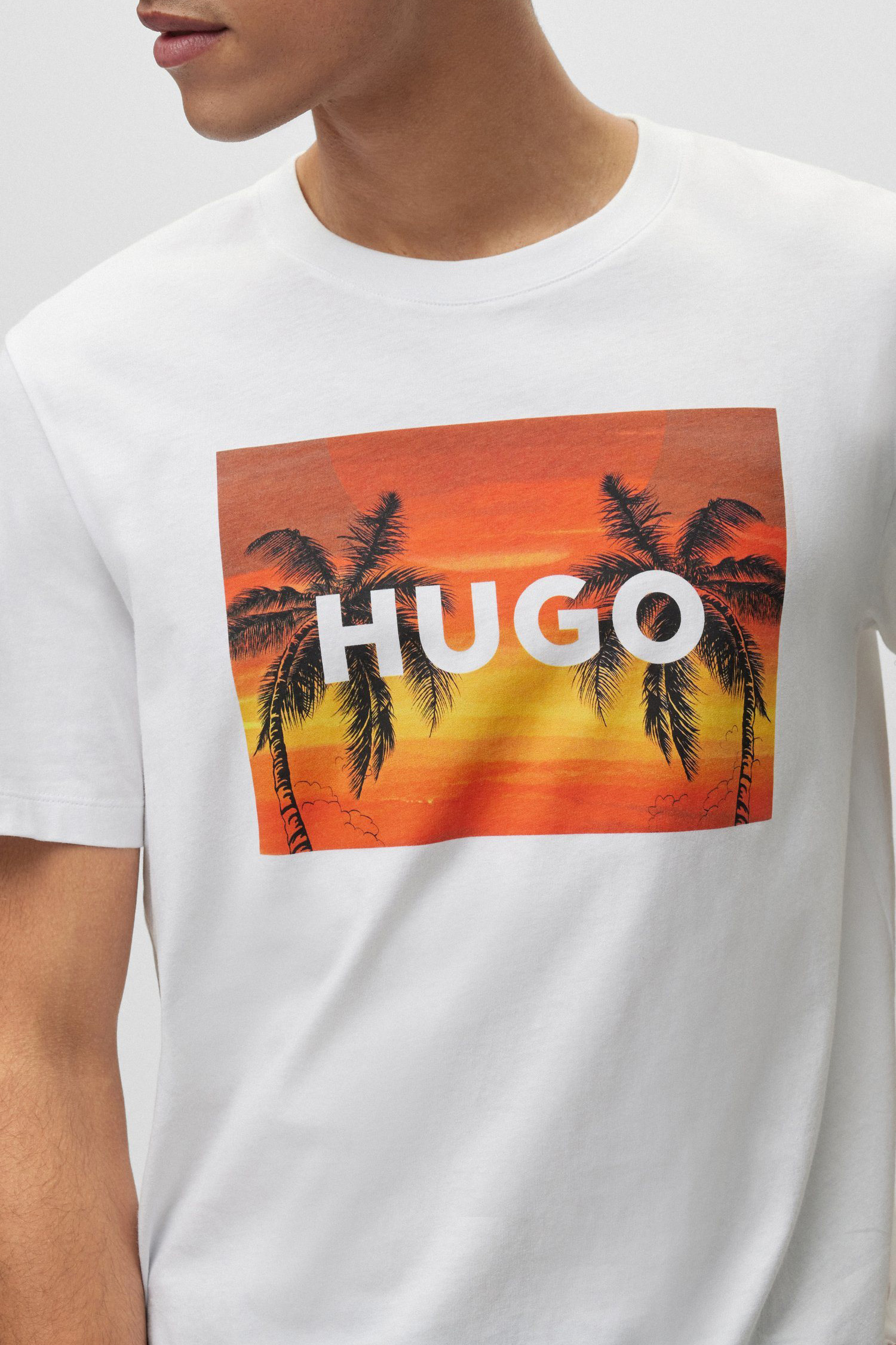 Мужская белая футболка HUGO 50488952;100