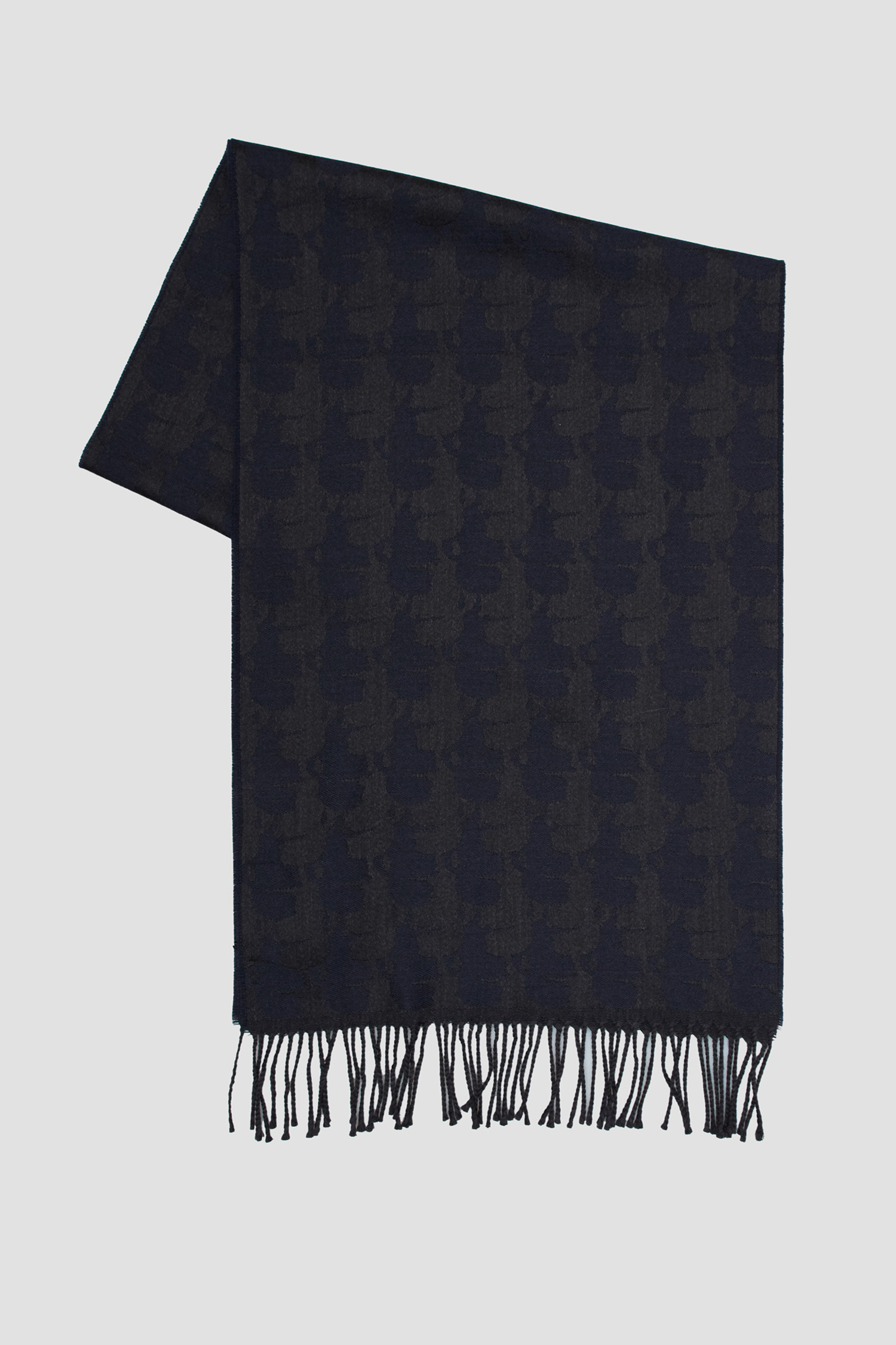 Мужской темно-серый шерстяной шарф с узором Karl Lagerfeld 534132.805001;690