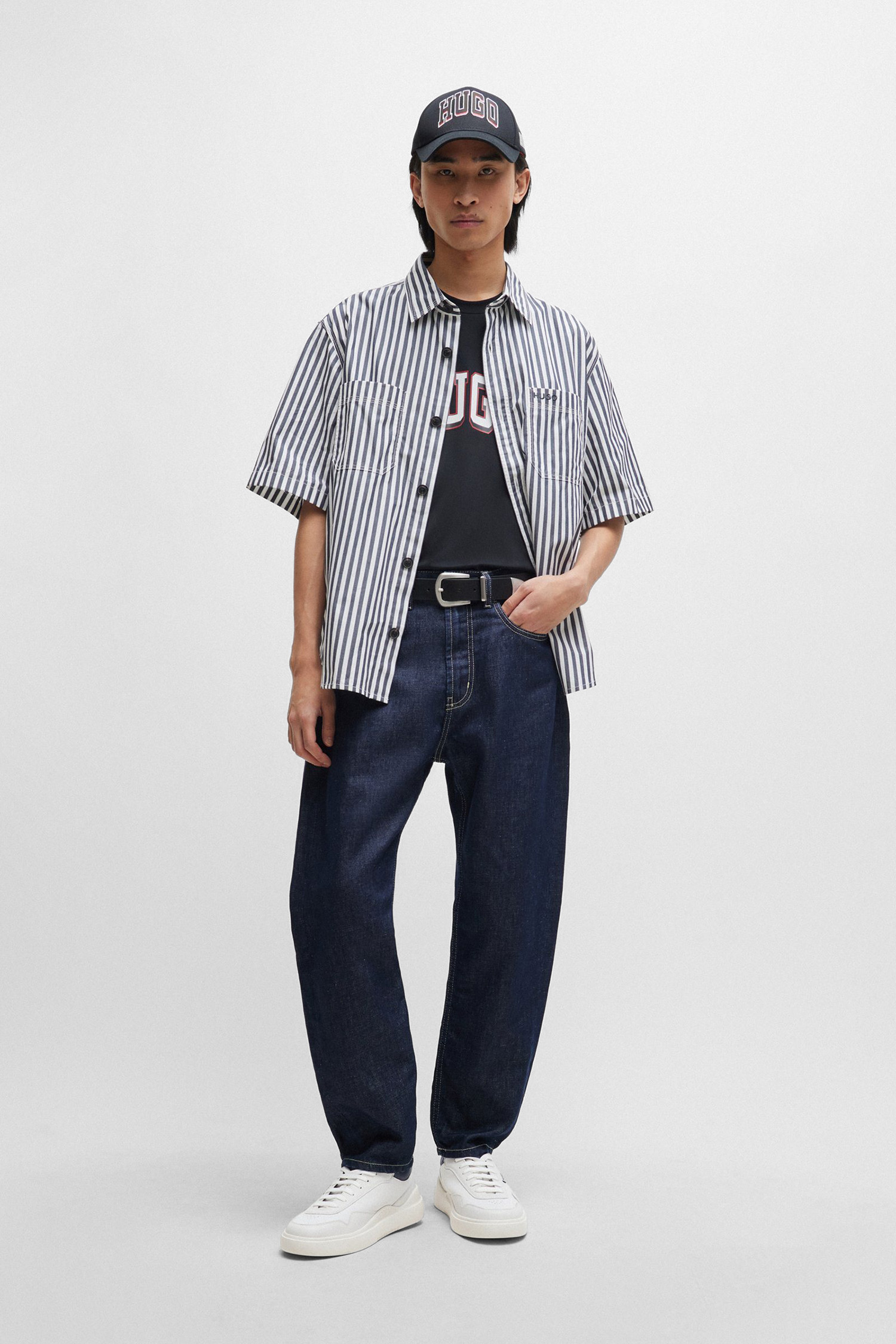 Чоловічі білі шкіряни снікерси HUGO 50516931;104