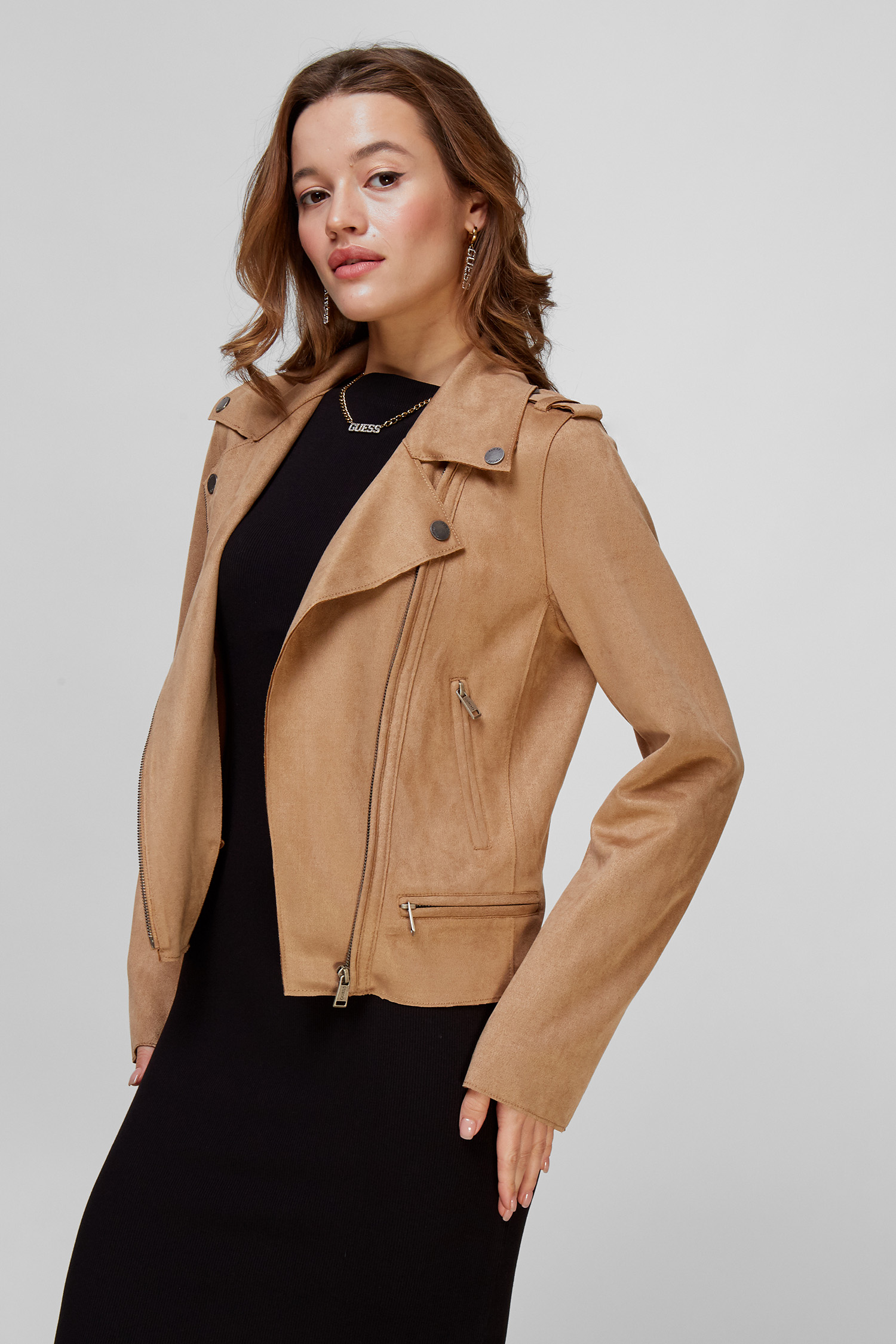 Женская бежевая косуха Guess W2RL20.WEGB2;G1DQ