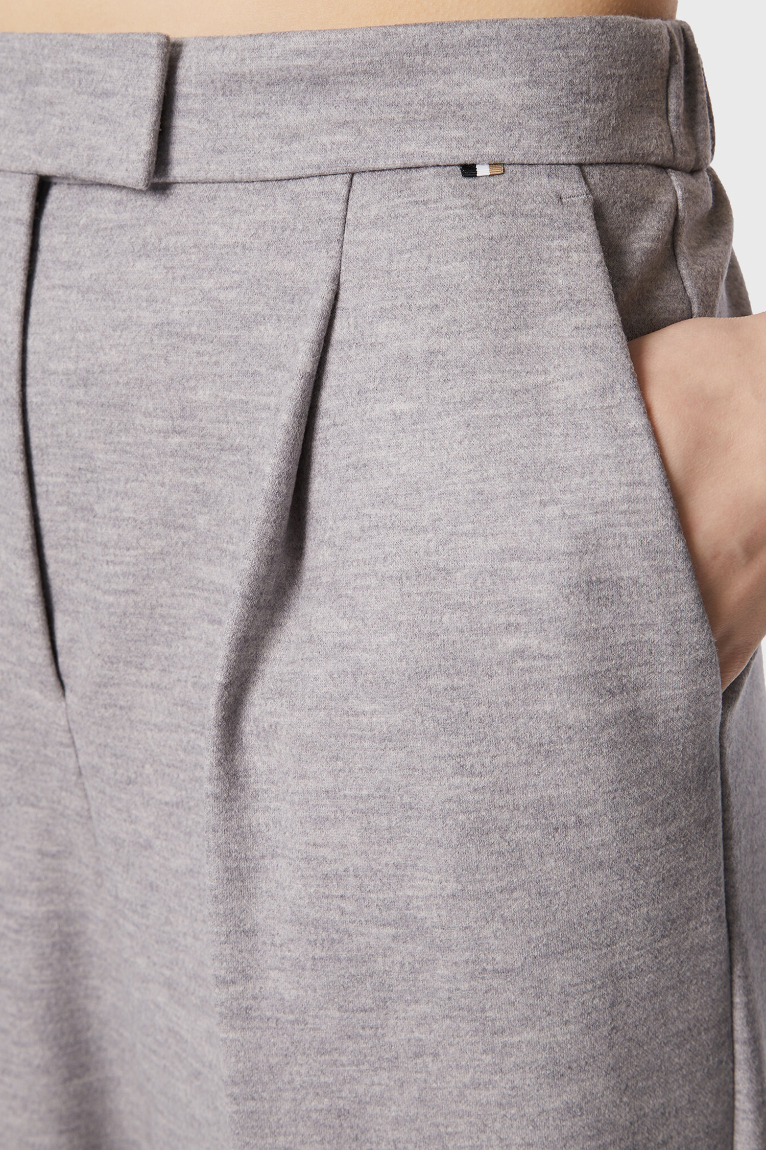 Жіночі сірі вовняні брюки BOSS 50476890;040