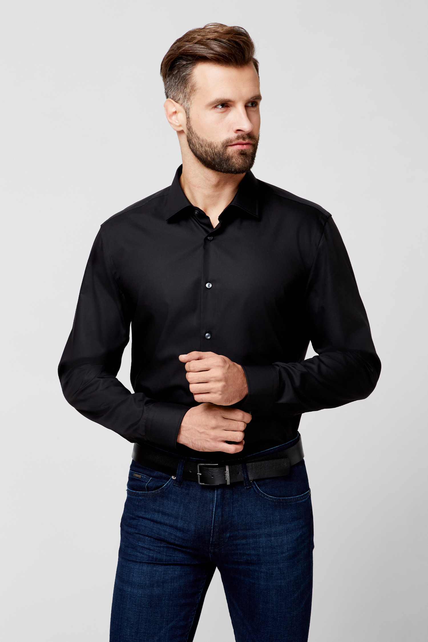 Чоловіча чорна сорочка BOSS 50327693;001