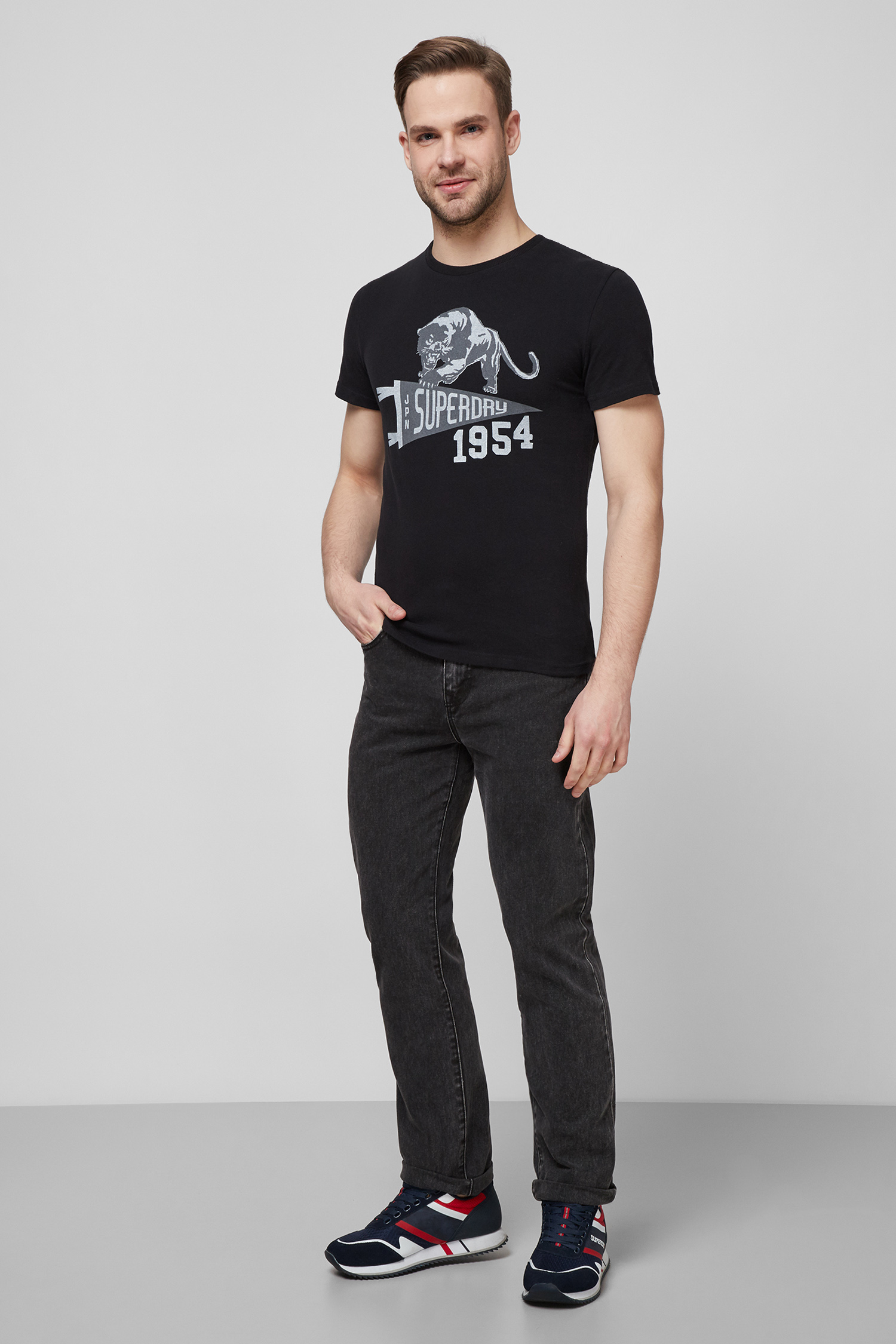 Мужская черная футболка SuperDry M1010462A;02A