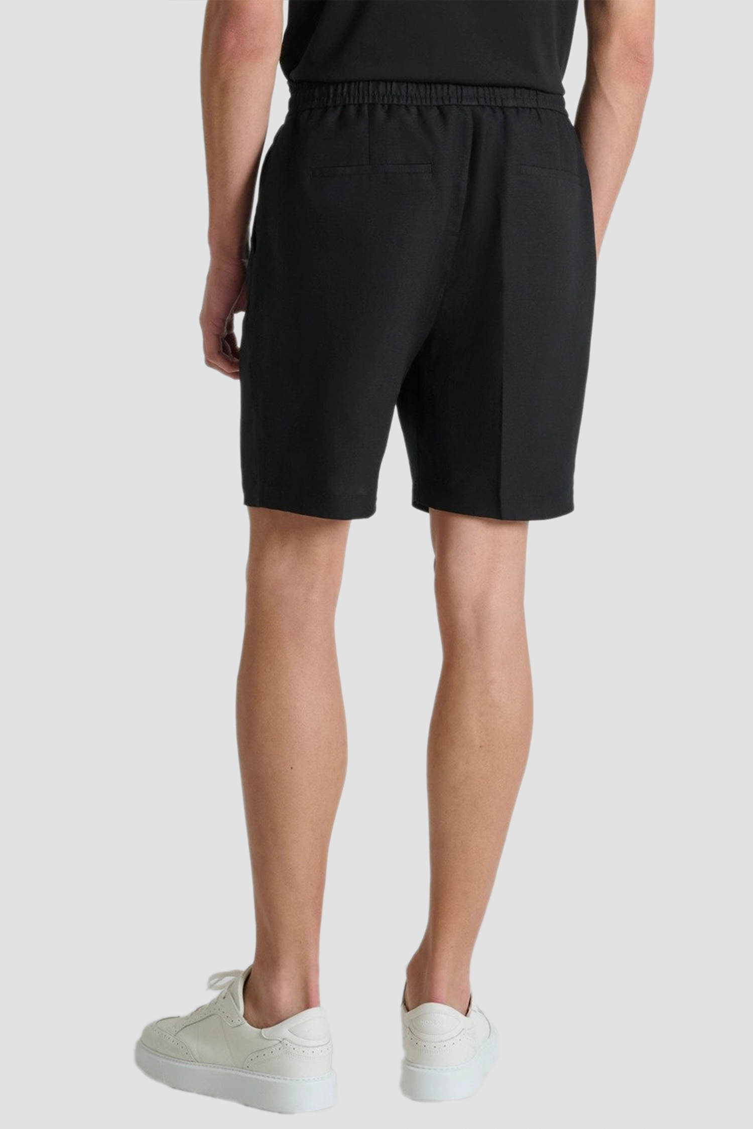 Мужские черные льняные шорты Antony Morato MMSH00230.FA900135;9000