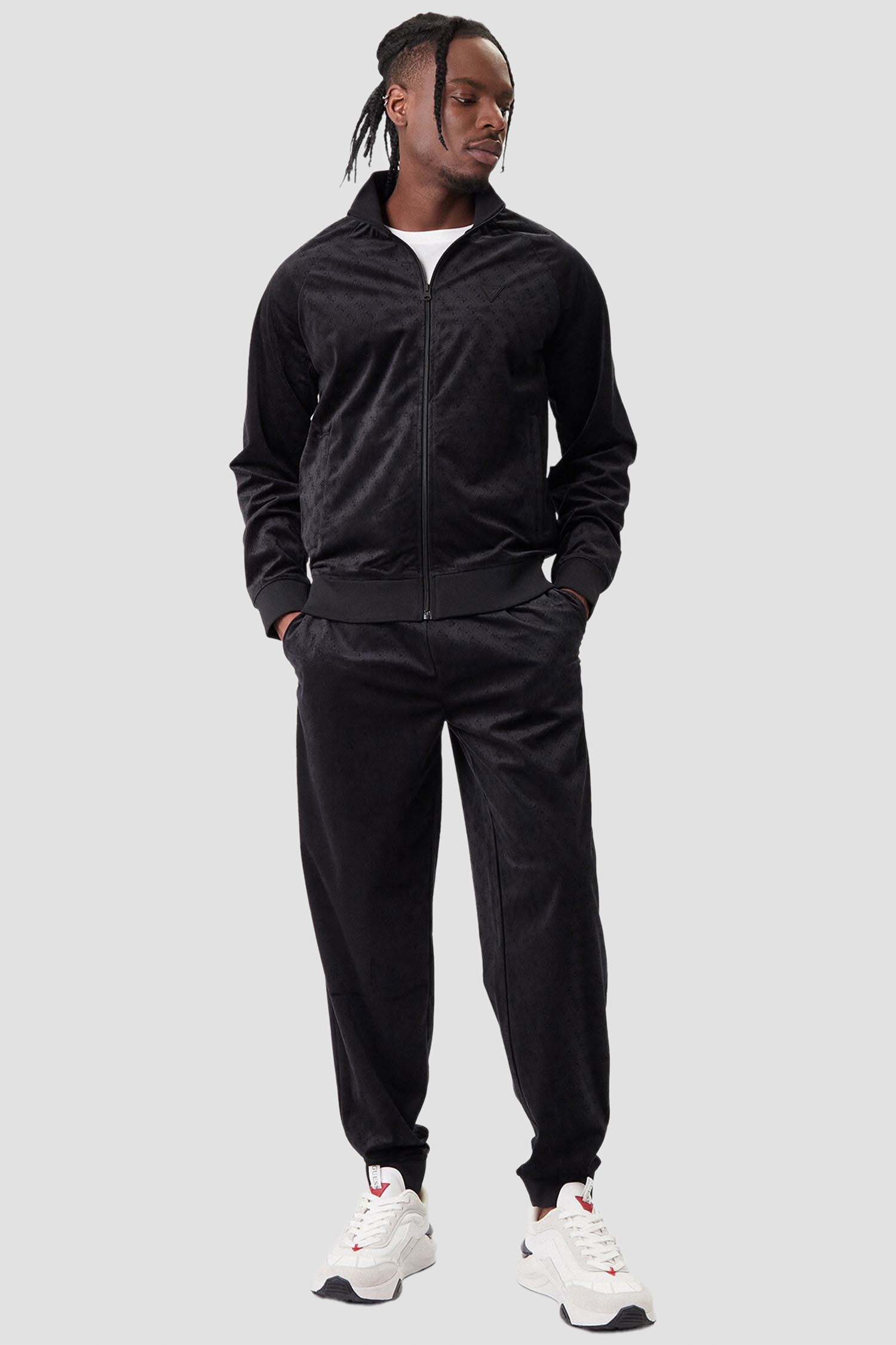 Чоловіча чорна спортивна кофта з візерунком Guess Z6RQ01.KD612;PJ69