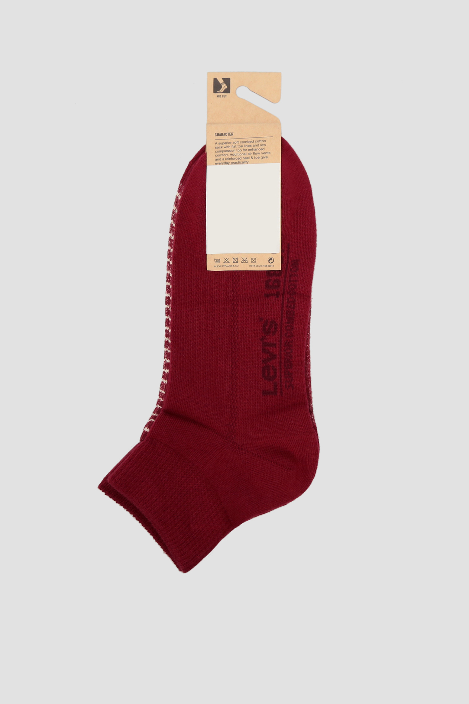 Бордовые носки (2 пары) Levi’s® 43012001;072 — Ultrashop