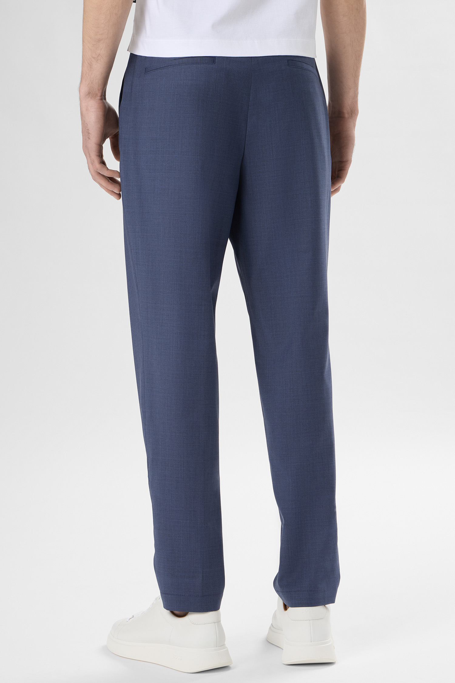 Мужские темно-синие шерстяные брюки BOSS 50561986;466