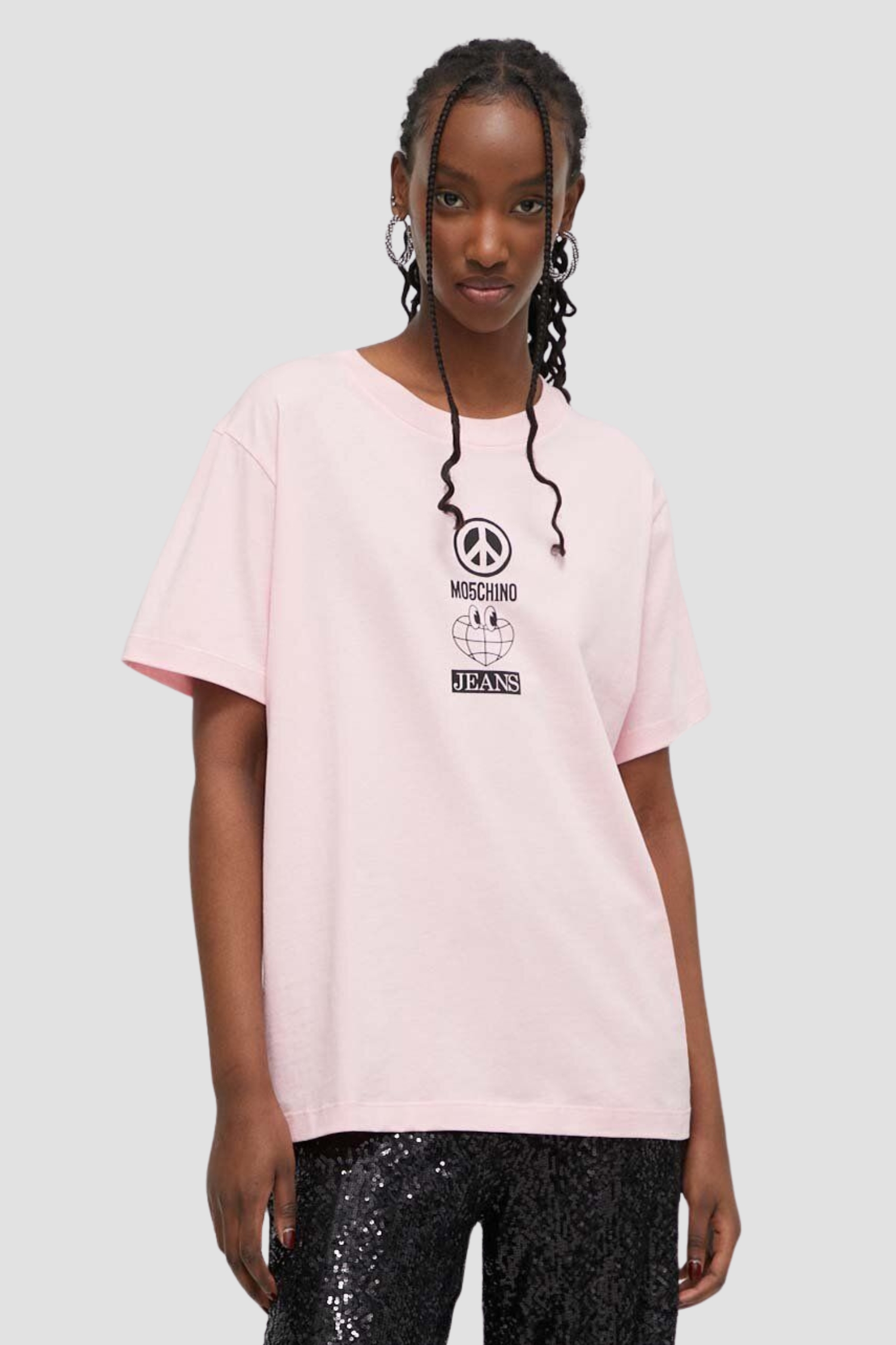 Женская розовая футболка Moschino A0718.3762;1224