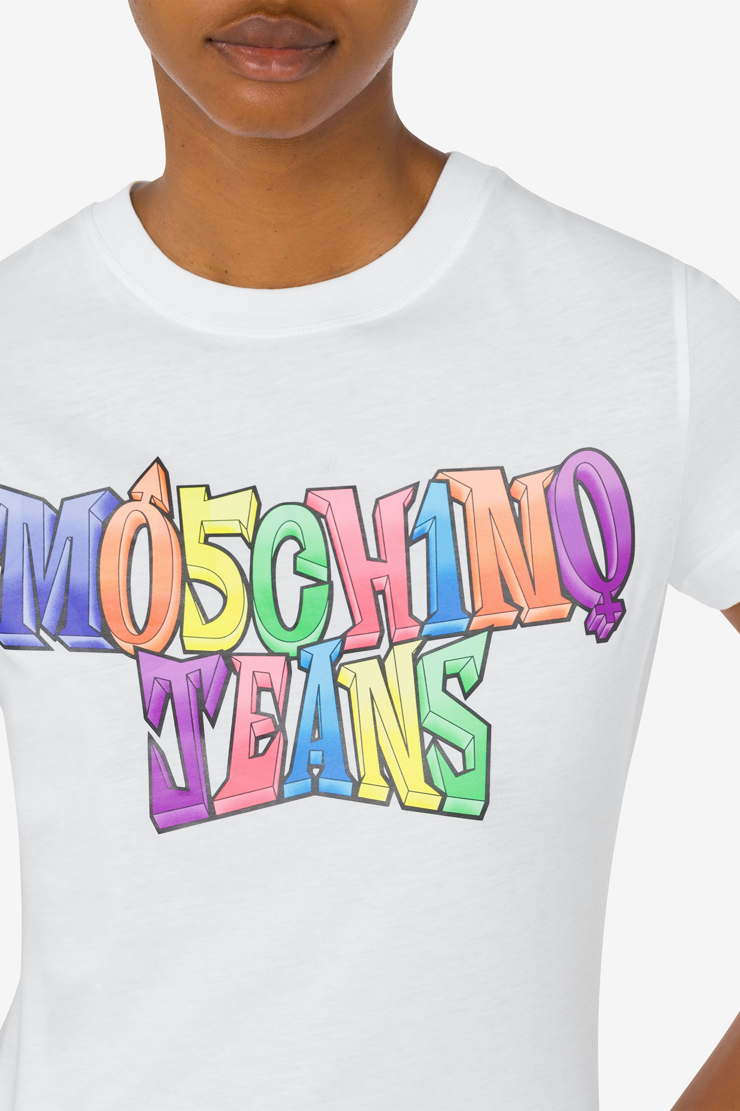 Женская белая футболка Moschino A0708.3262;2001