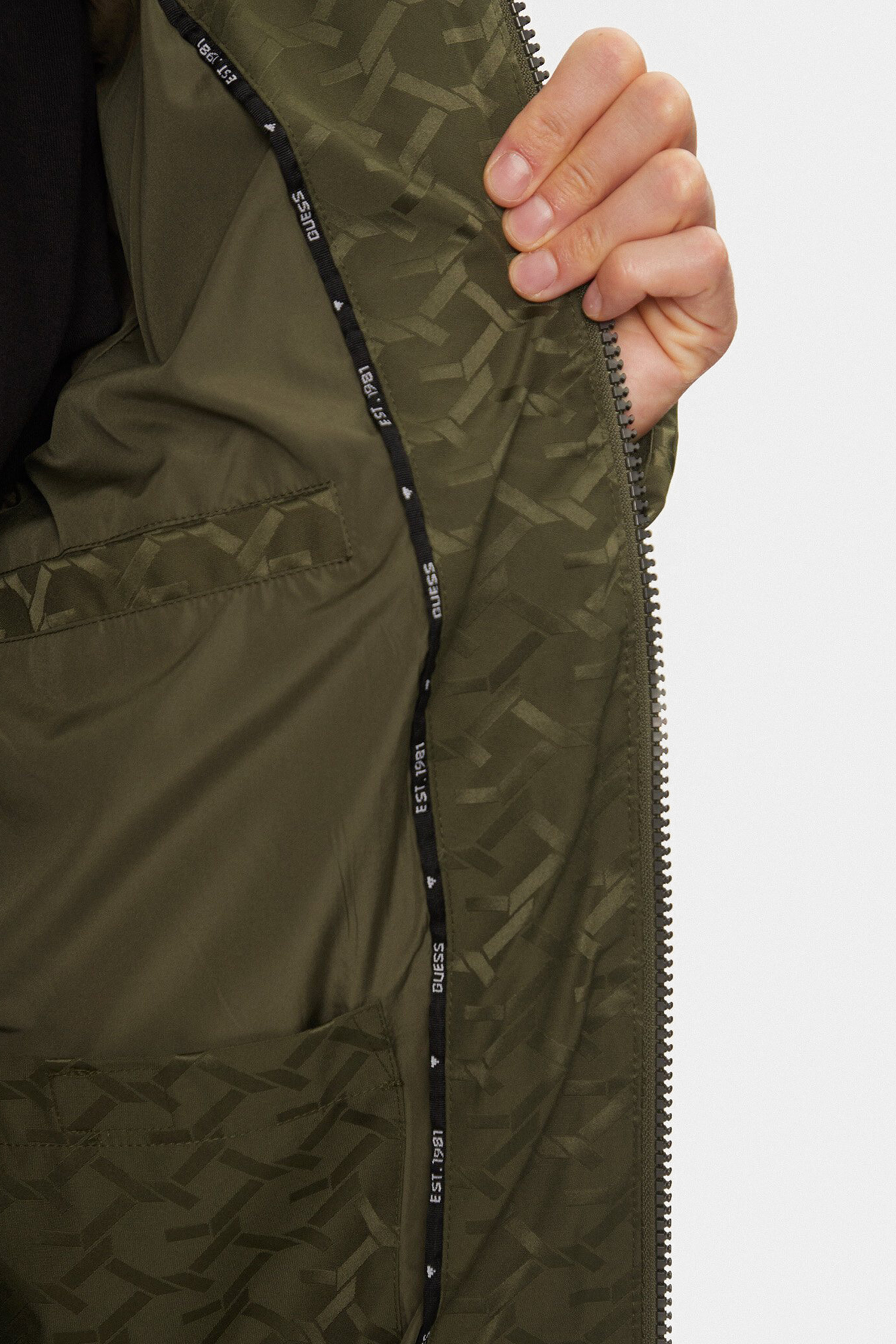 Чоловіча зелена куртка з візерунком Guess M4BL42.WG9L2;F8LA