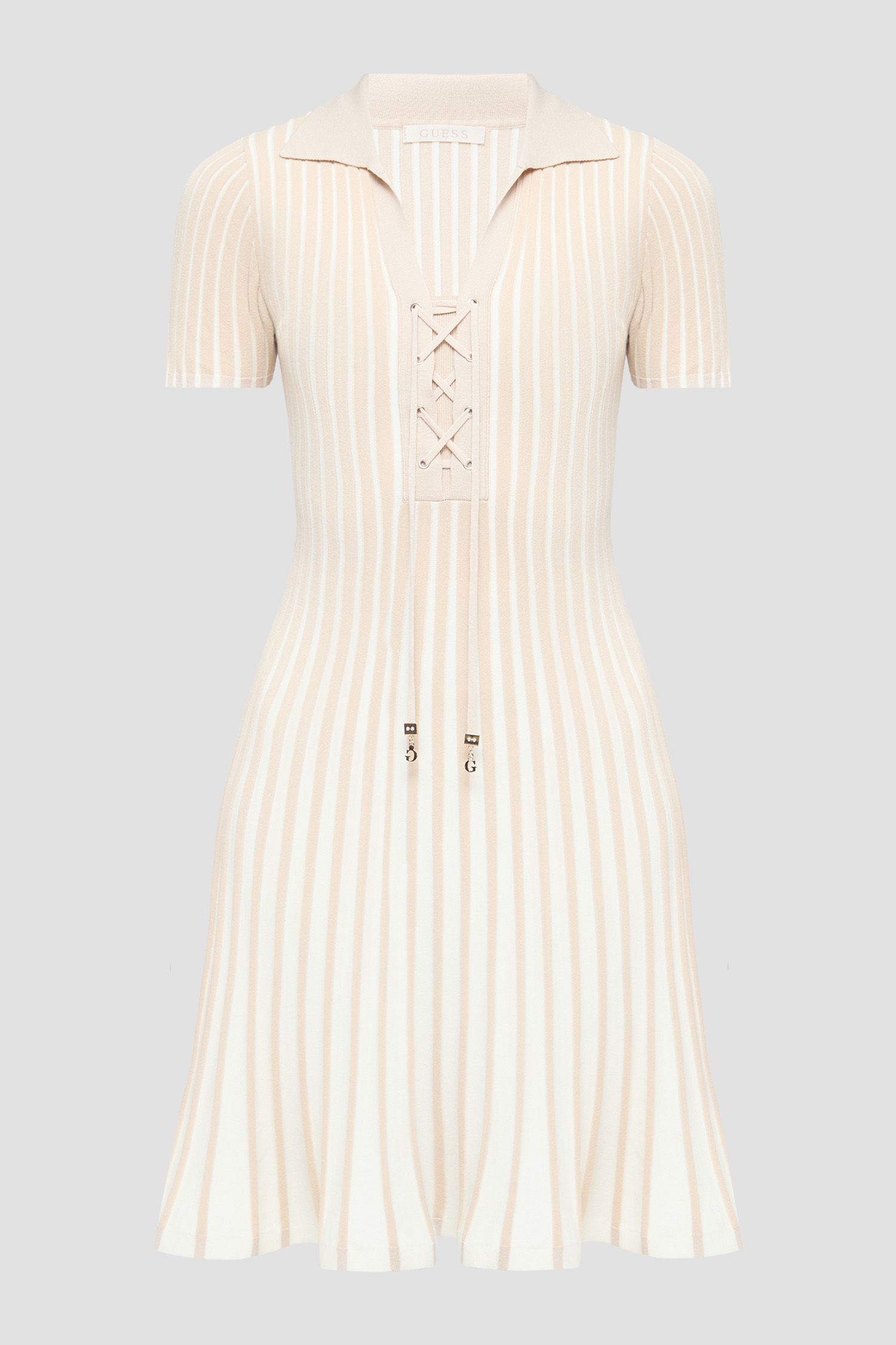 Женское бежевое платье в полоску Guess W6GK18.Z0591;SM22