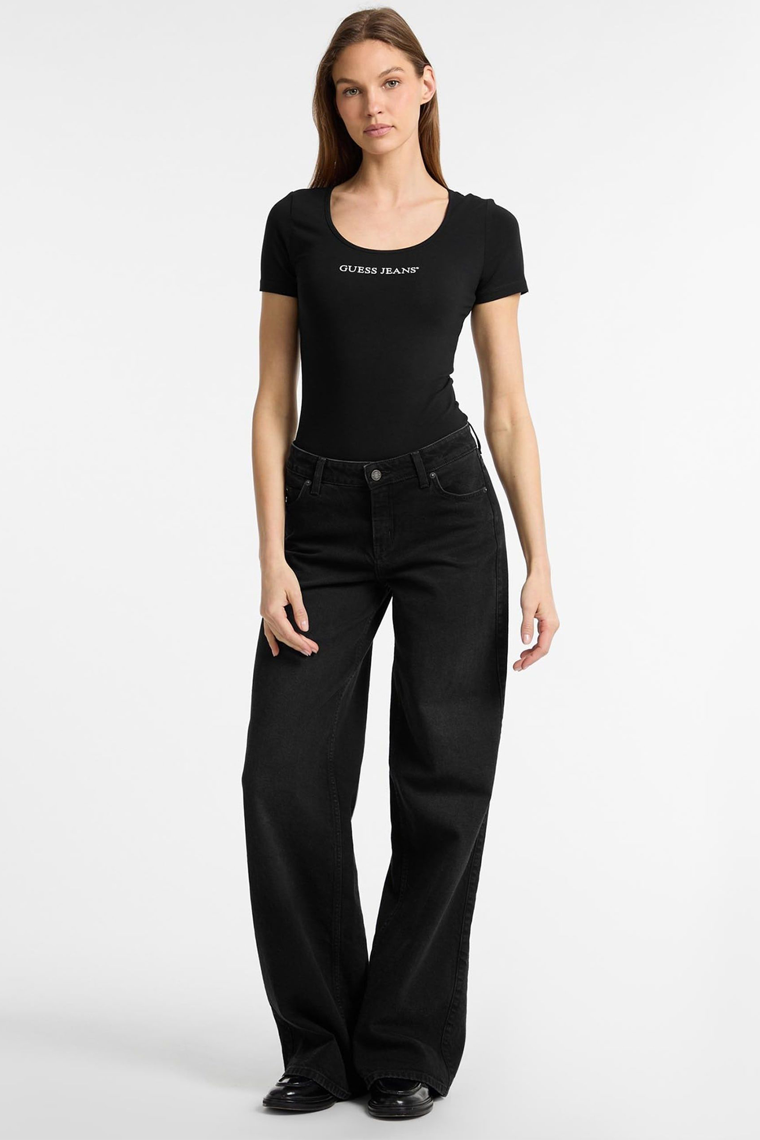 Жіноче чорне боді Guess Jeans W5GP25.J1314;JBLK