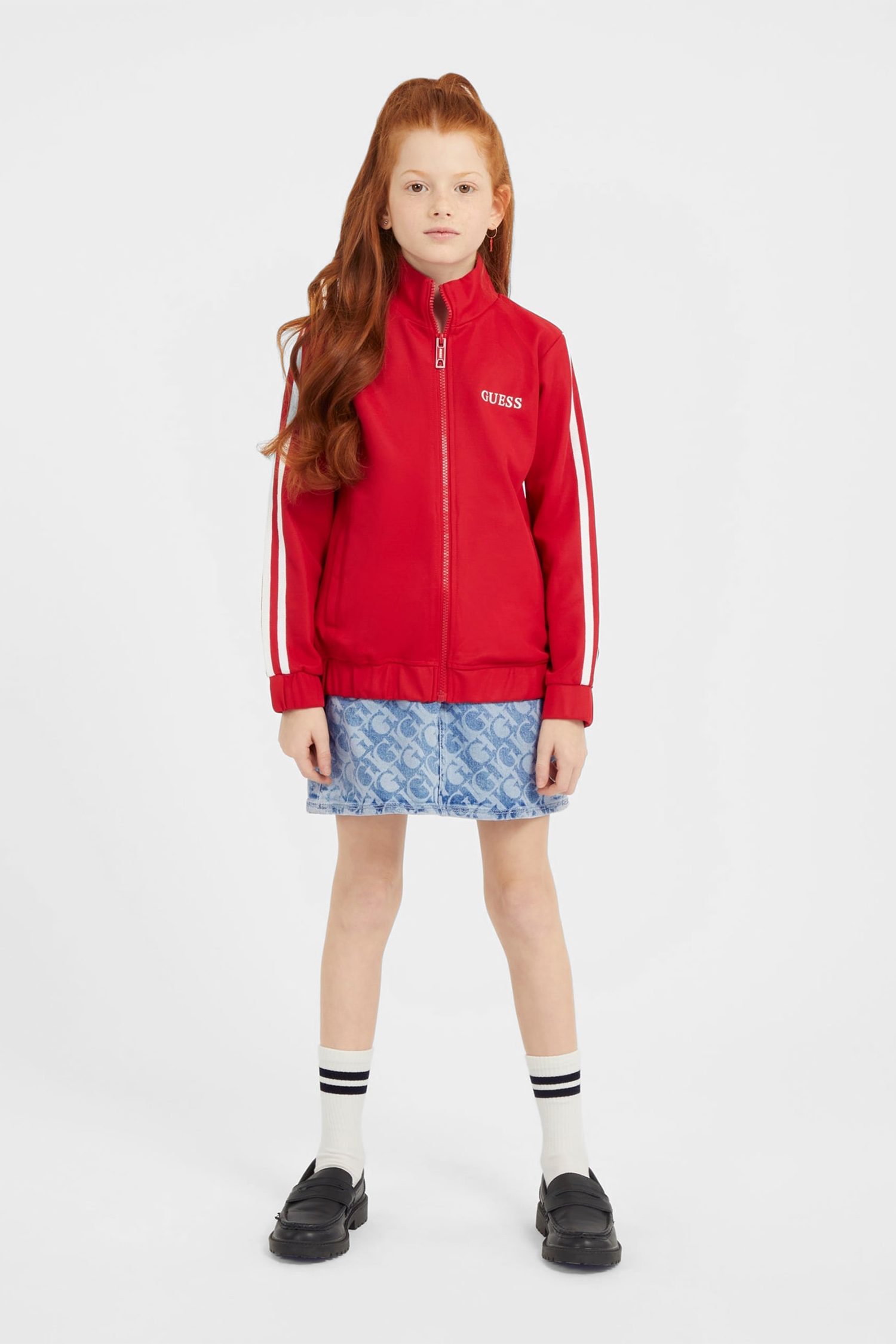 Детская голубая джинсовая юбка с узором Guess Kids J4GD33.D4MS0;FGLP