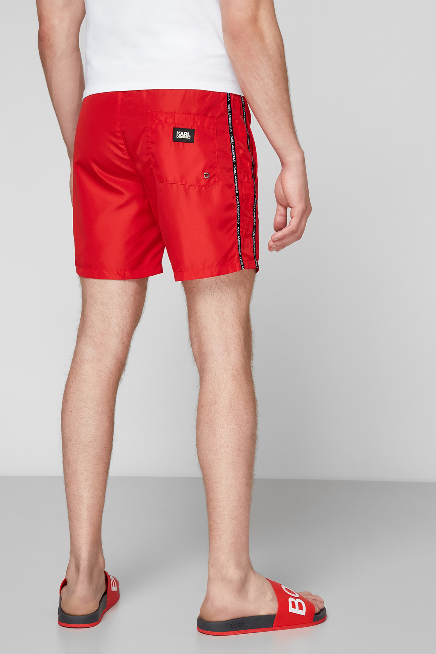 Мужские красные плавательные шорты Karl Lagerfeld KL21MBM03;RED