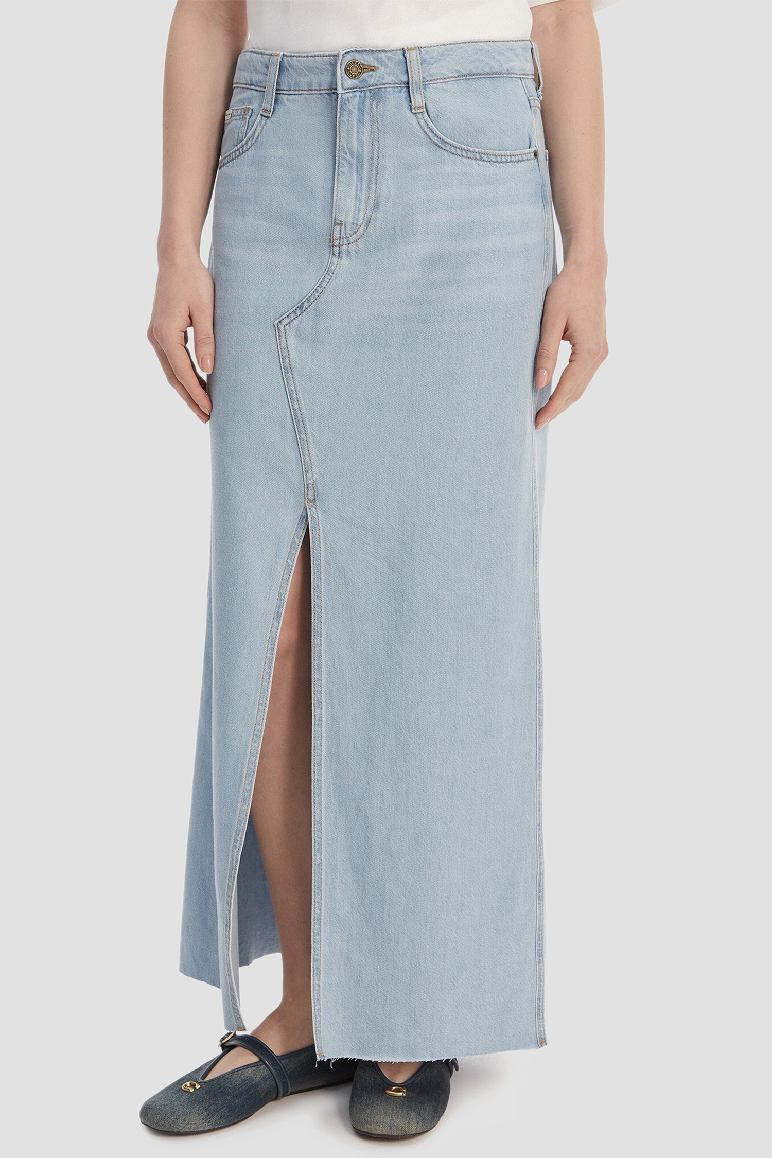 Жіноча блакитна джинсова спідниця Guess Jeans W6GD52.D7902;GNTT